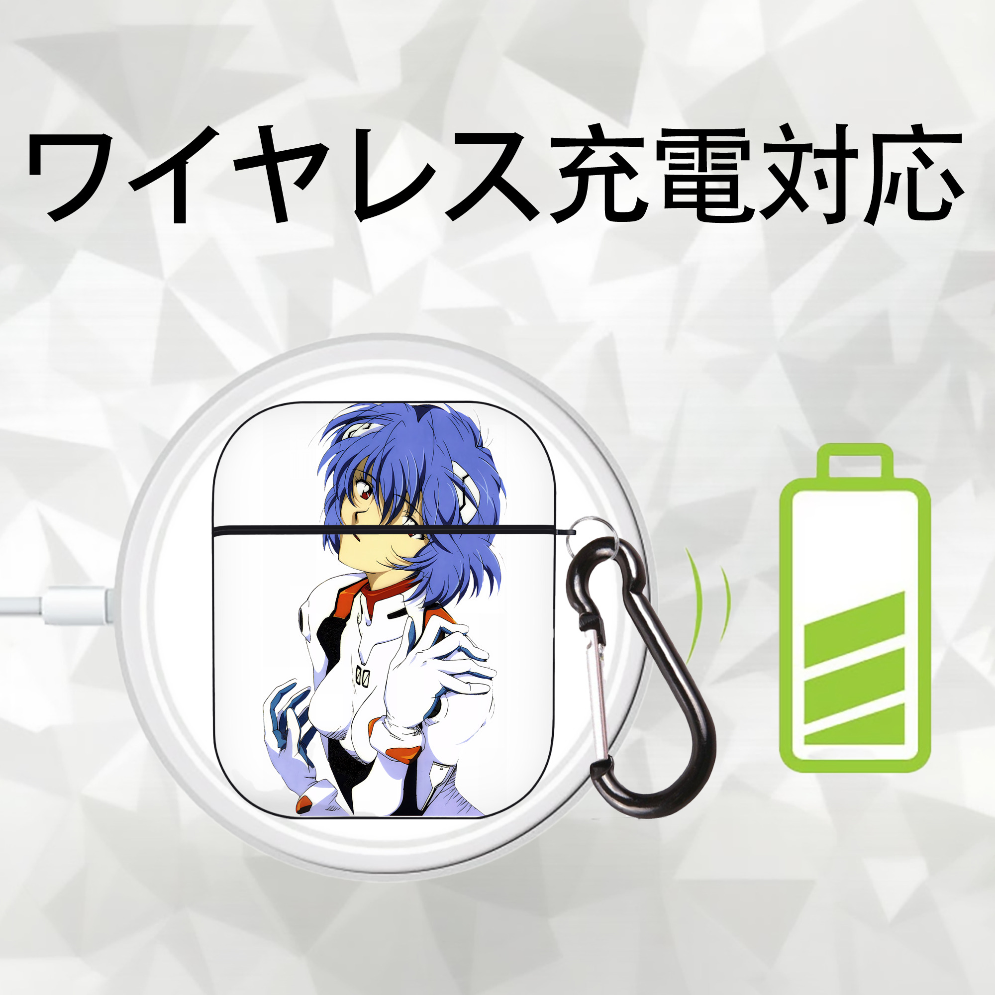 EVA 新世紀エヴァンゲリオン AirPods 第2世代保護ケース ハードシェル ブラック 耐衝撃・防指紋・カラビナ付き