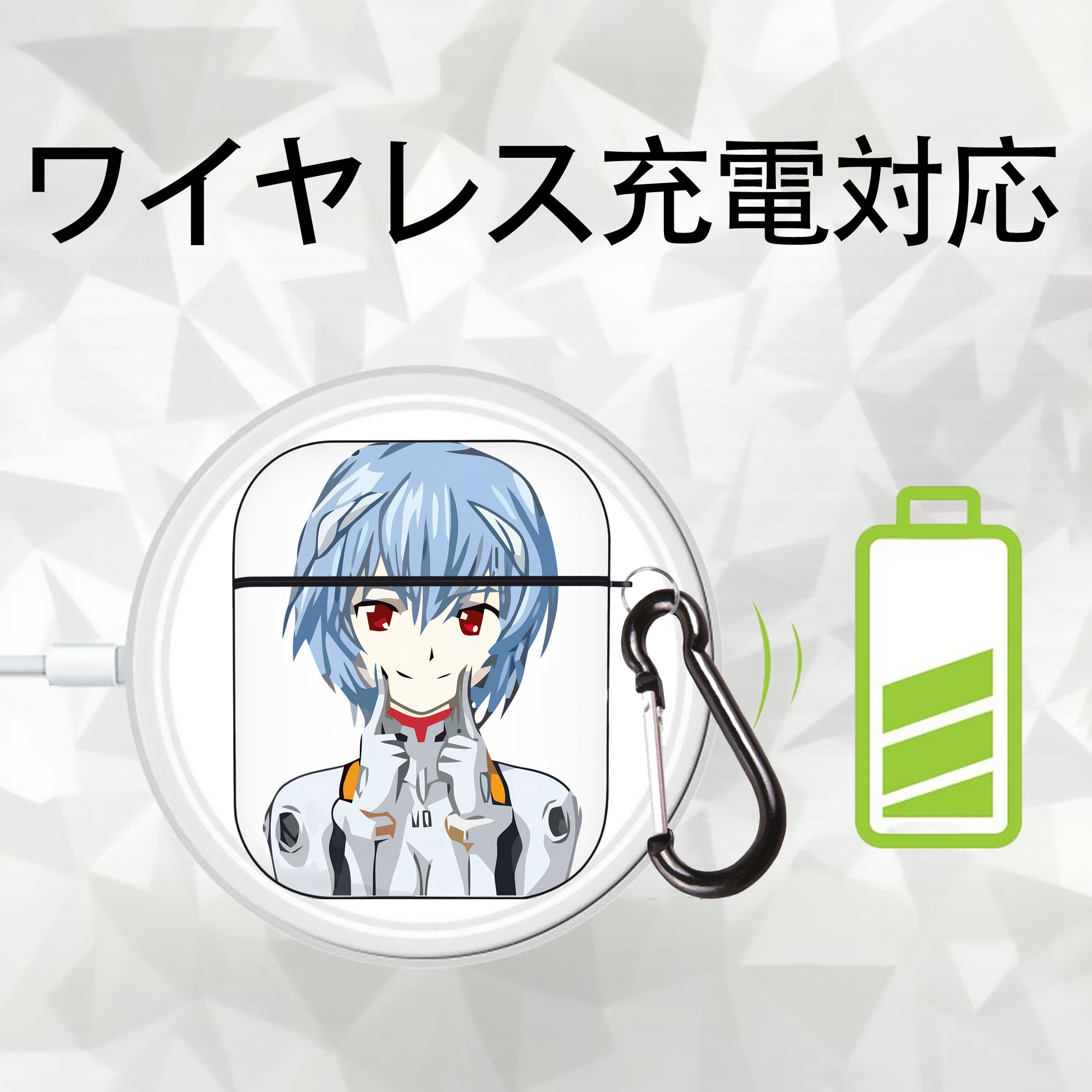 EVA 新世紀エヴァンゲリオン AirPods 第2世代保護ケース ハードシェル ブラック 耐衝撃・防指紋・カラビナ付き