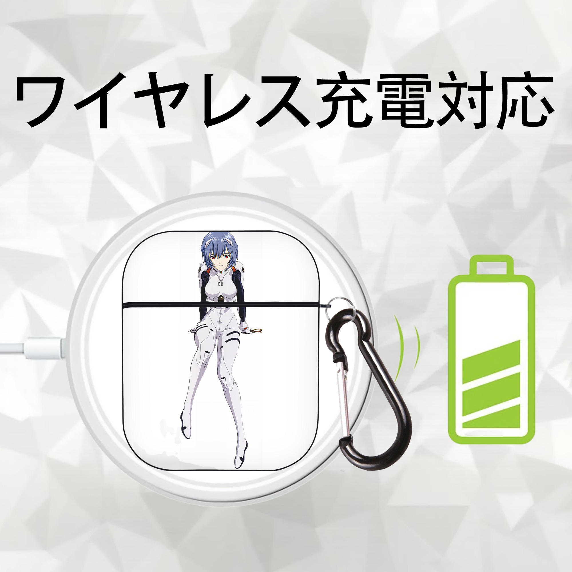 EVA 新世紀エヴァンゲリオン AirPods 第2世代保護ケース ハードシェル ブラック 耐衝撃・防指紋・カラビナ付き