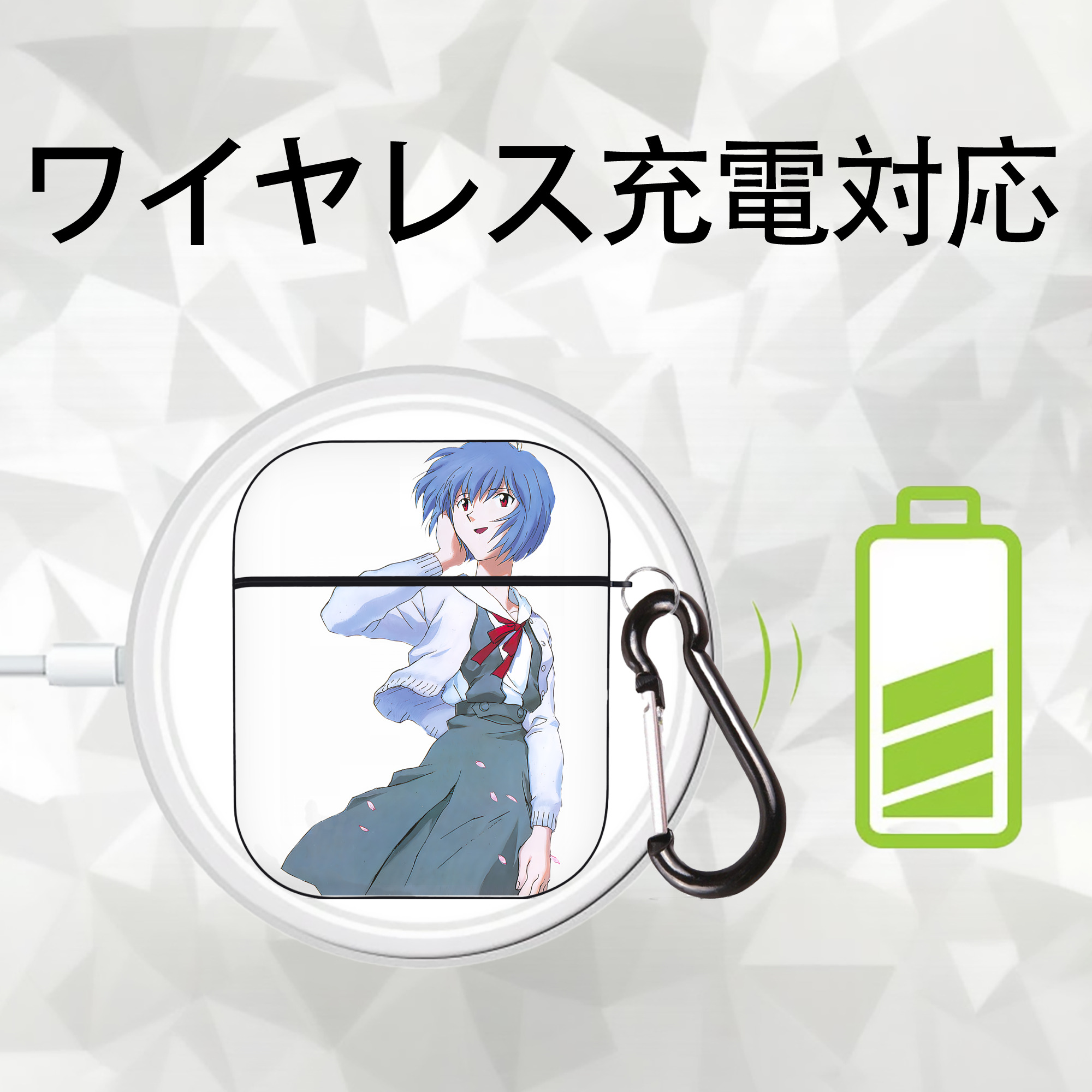 EVA 新世紀エヴァンゲリオン AirPods 第2世代保護ケース ハードシェル ブラック 耐衝撃・防指紋・カラビナ付き