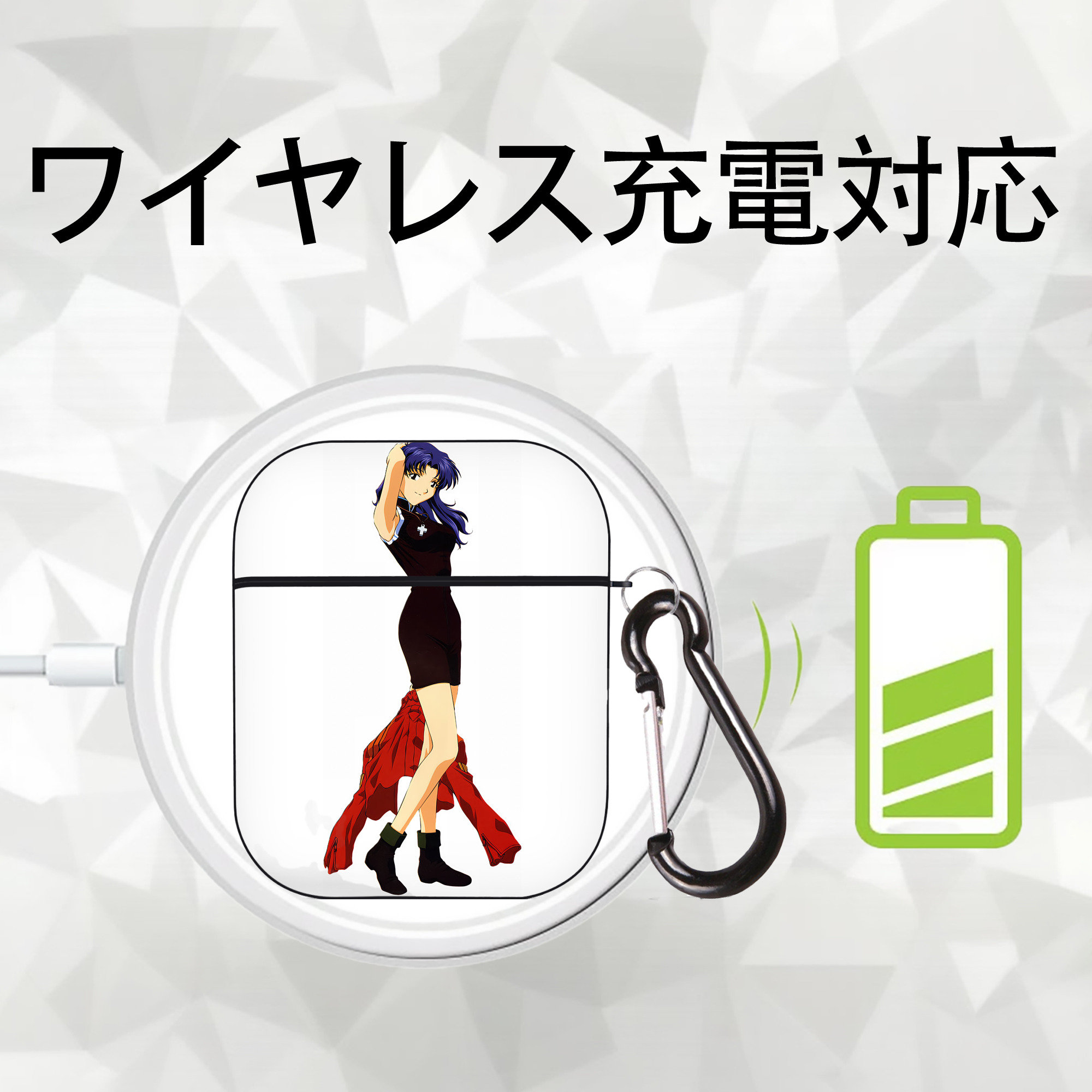 EVA 新世紀エヴァンゲリオン AirPods 第2世代保護ケース ハードシェル ブラック 耐衝撃・防指紋・カラビナ付き