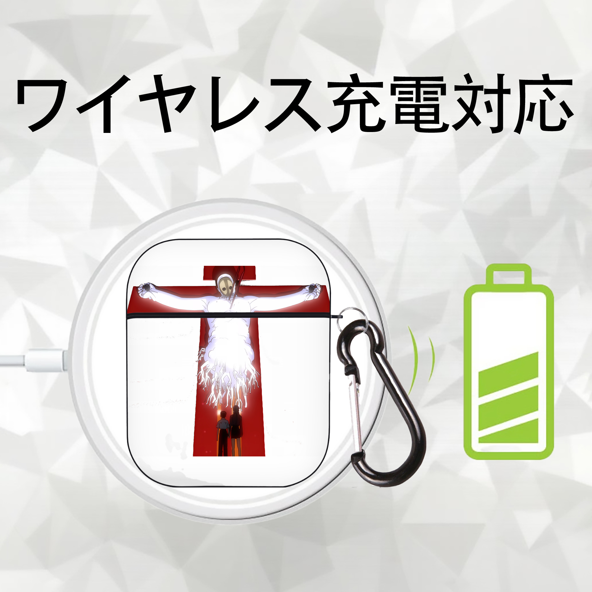 EVA 新世紀エヴァンゲリオン AirPods 第2世代保護ケース ハードシェル ブラック 耐衝撃・防指紋・カラビナ付き