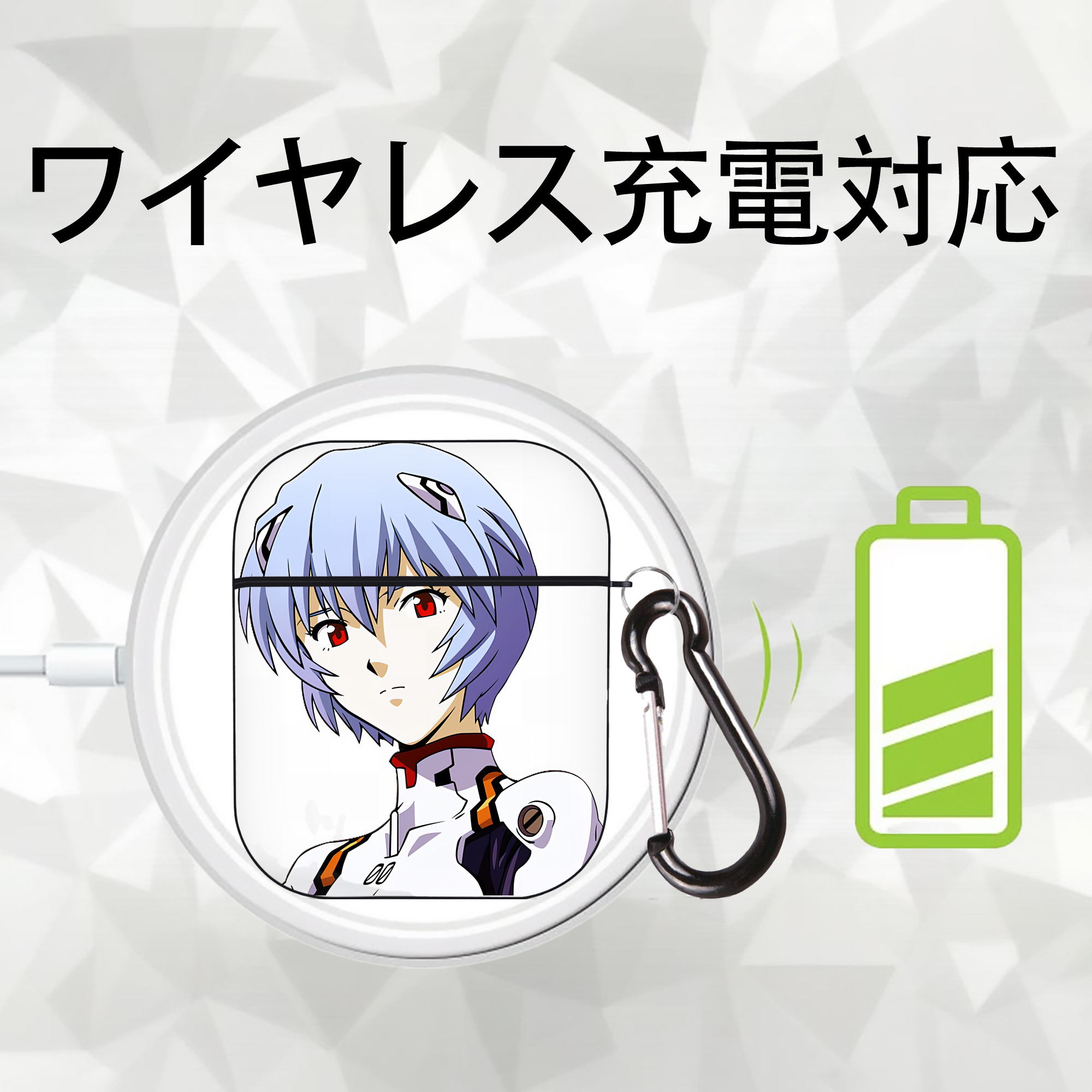 EVA 新世紀エヴァンゲリオン AirPods 第2世代保護ケース ハードシェル ブラック 耐衝撃・防指紋・カラビナ付き
