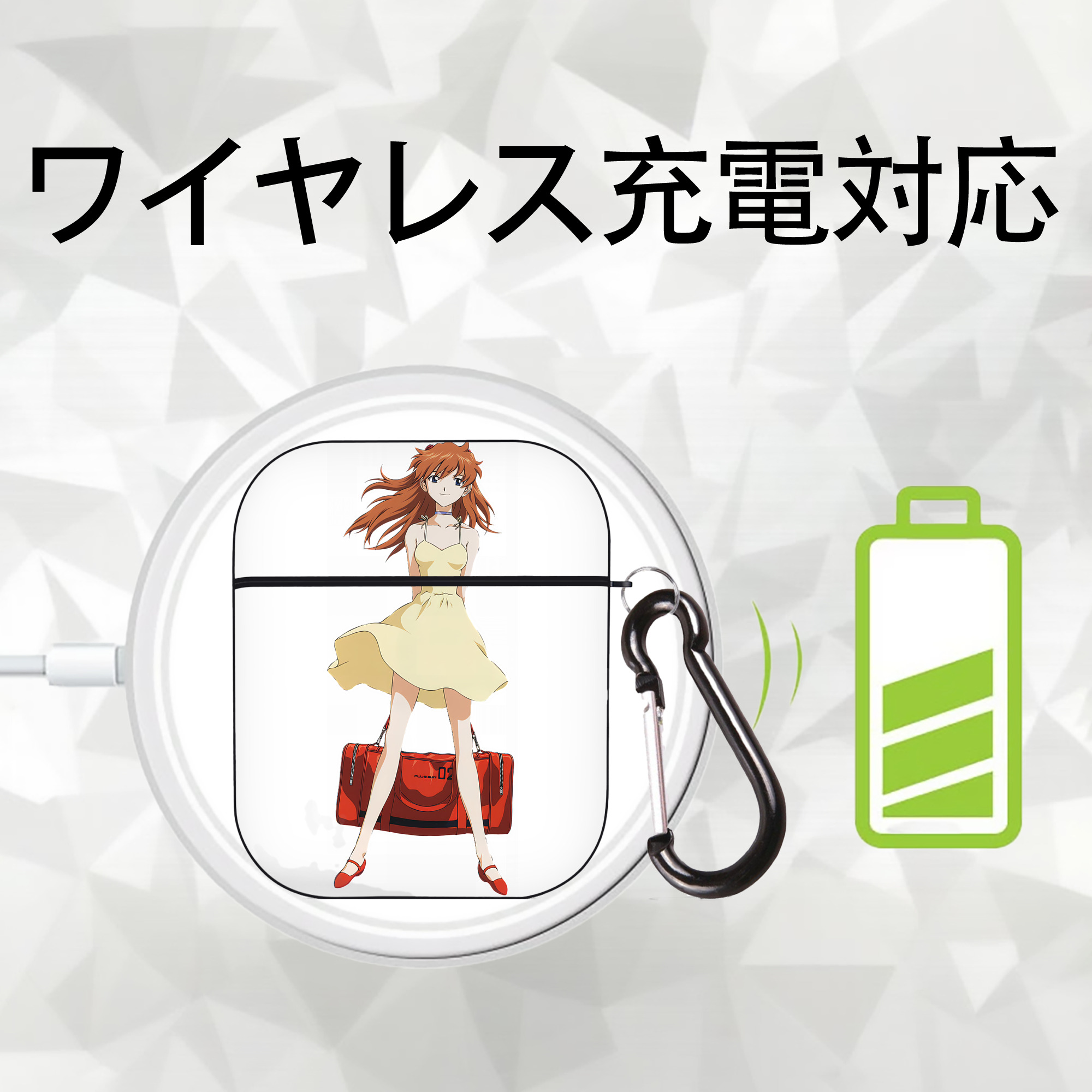 EVA 新世紀エヴァンゲリオン AirPods 第2世代保護ケース ハードシェル ブラック 耐衝撃・防指紋・カラビナ付き
