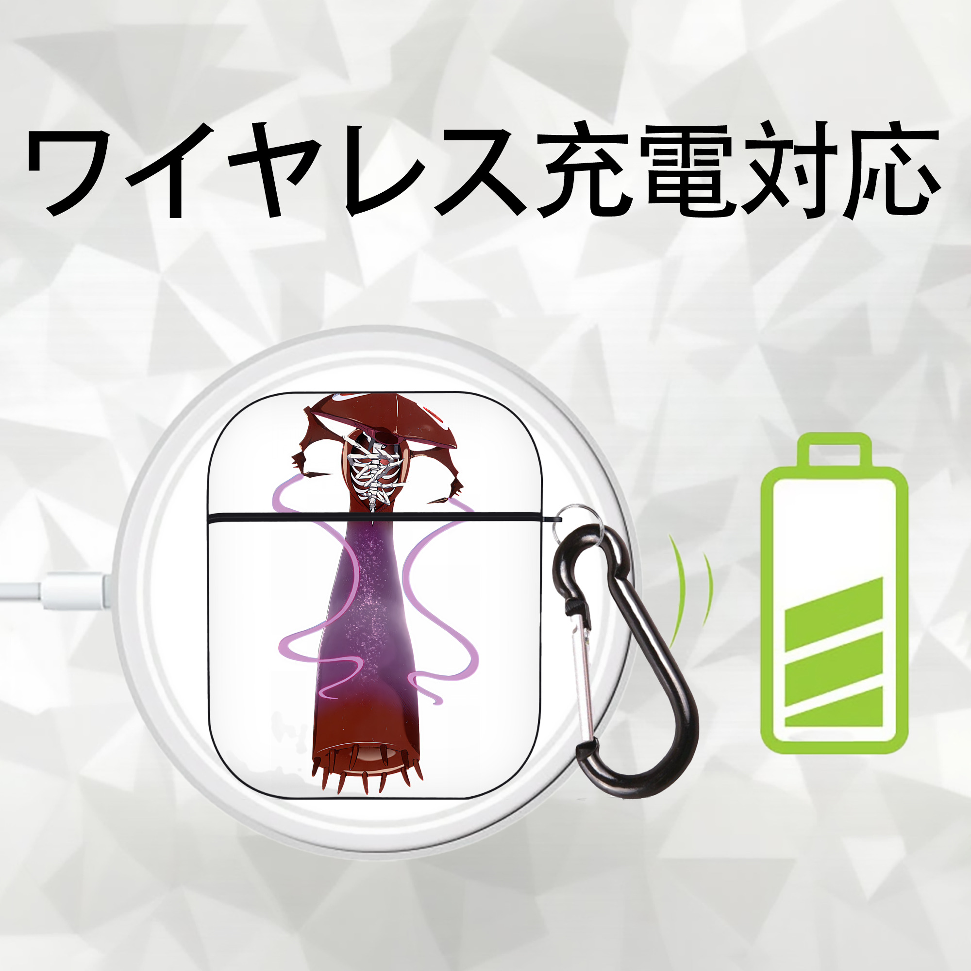 EVA 新世紀エヴァンゲリオン AirPods 第2世代保護ケース ハードシェル ブラック 耐衝撃・防指紋・カラビナ付き