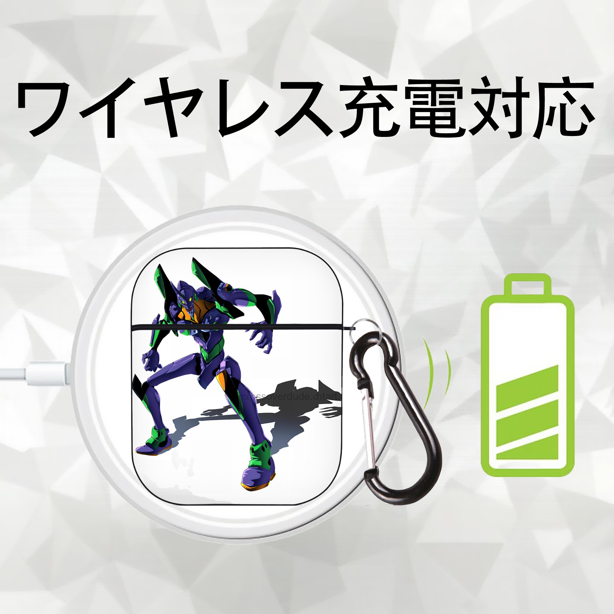 EVA 新世紀エヴァンゲリオン AirPods 第2世代保護ケース ハードシェル ブラック 耐衝撃・防指紋・カラビナ付き
