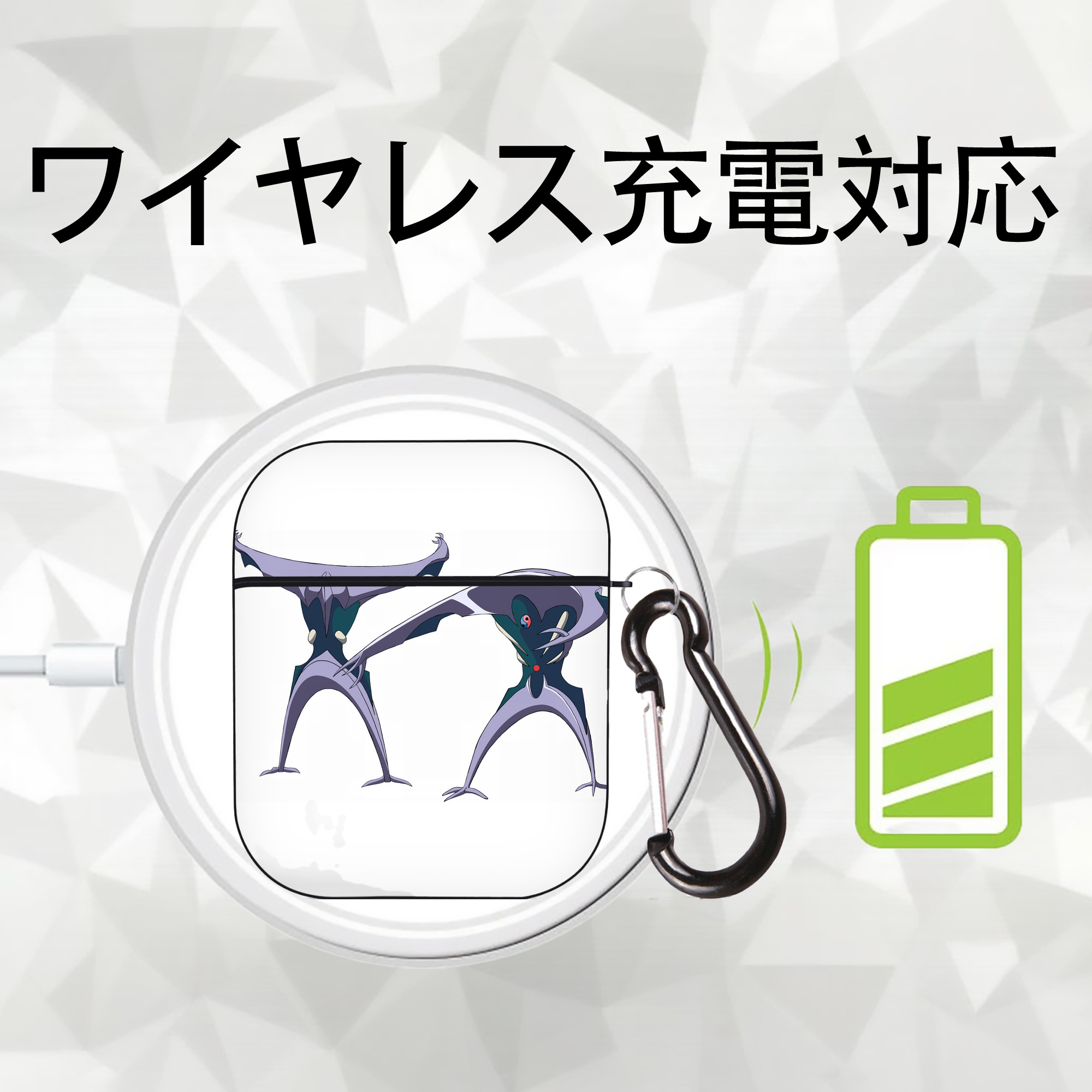 EVA 新世紀エヴァンゲリオン AirPods 第2世代保護ケース ハードシェル ブラック 耐衝撃・防指紋・カラビナ付き