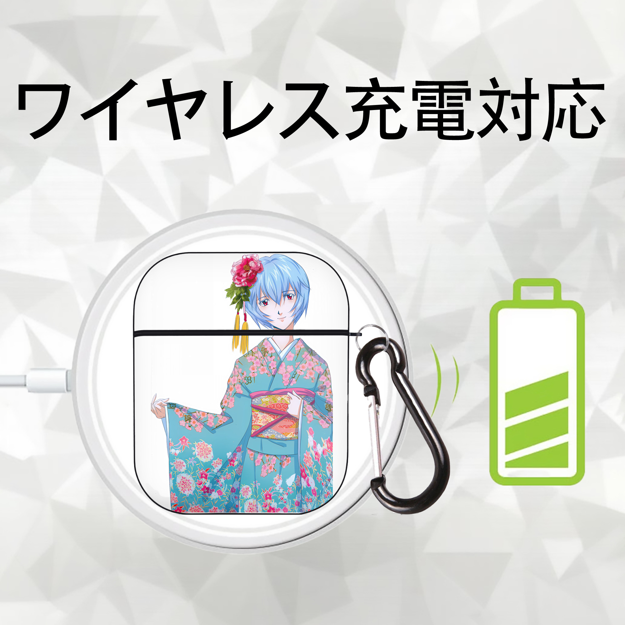 EVA 新世紀エヴァンゲリオン AirPods 第2世代保護ケース ハードシェル ブラック 耐衝撃・防指紋・カラビナ付き