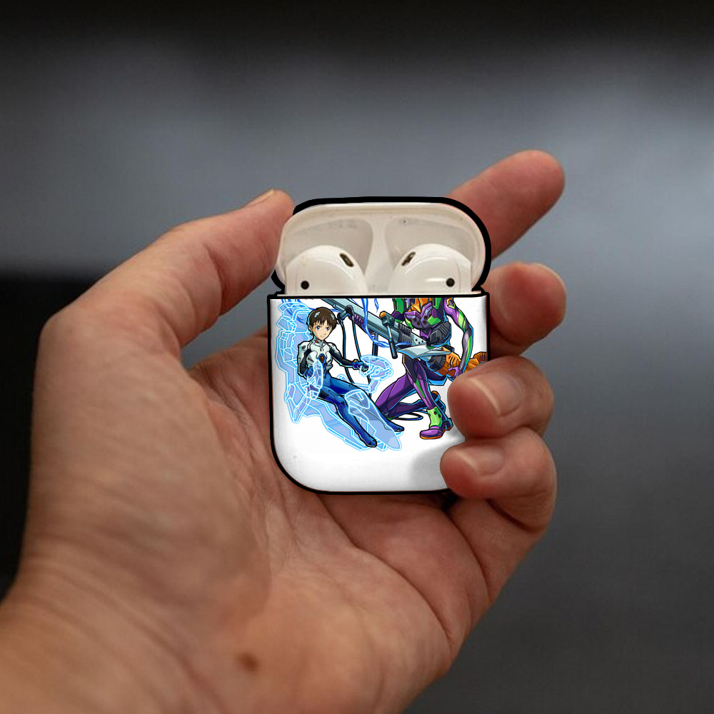 EVA 新世紀エヴァンゲリオン AirPods 第2世代保護ケース ハードシェル ブラック 耐衝撃・防指紋・カラビナ付き