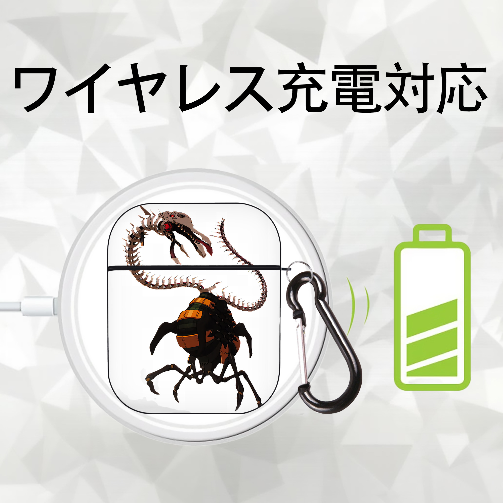 EVA 新世紀エヴァンゲリオン AirPods 第2世代保護ケース ハードシェル ブラック 耐衝撃・防指紋・カラビナ付き