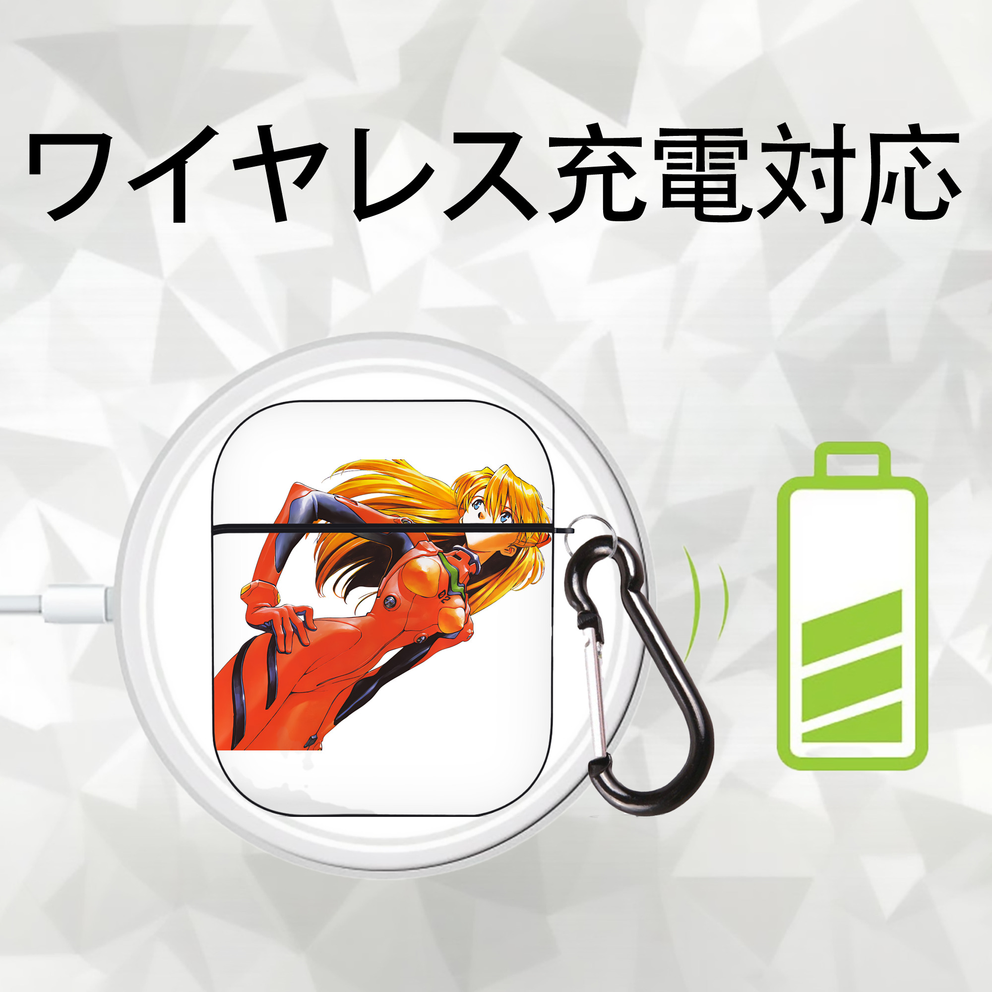 EVA 新世紀エヴァンゲリオン AirPods 第2世代保護ケース ハードシェル ブラック 耐衝撃・防指紋・カラビナ付き
