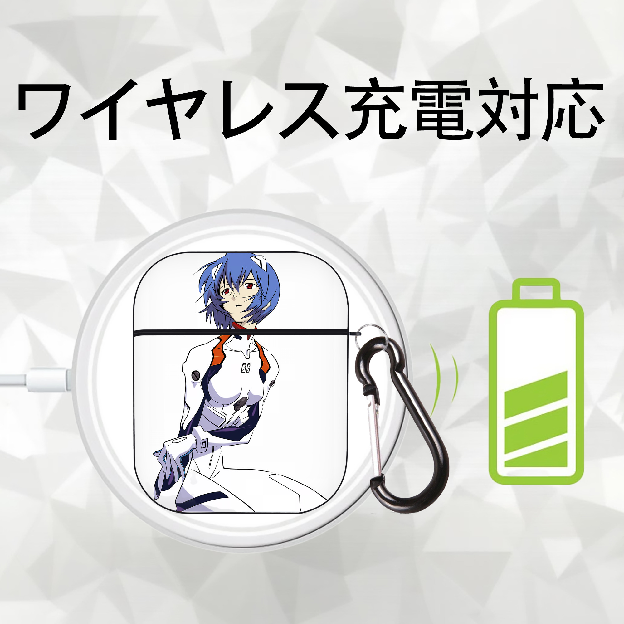 EVA 新世紀エヴァンゲリオン AirPods 第2世代保護ケース ハードシェル ブラック 耐衝撃・防指紋・カラビナ付き