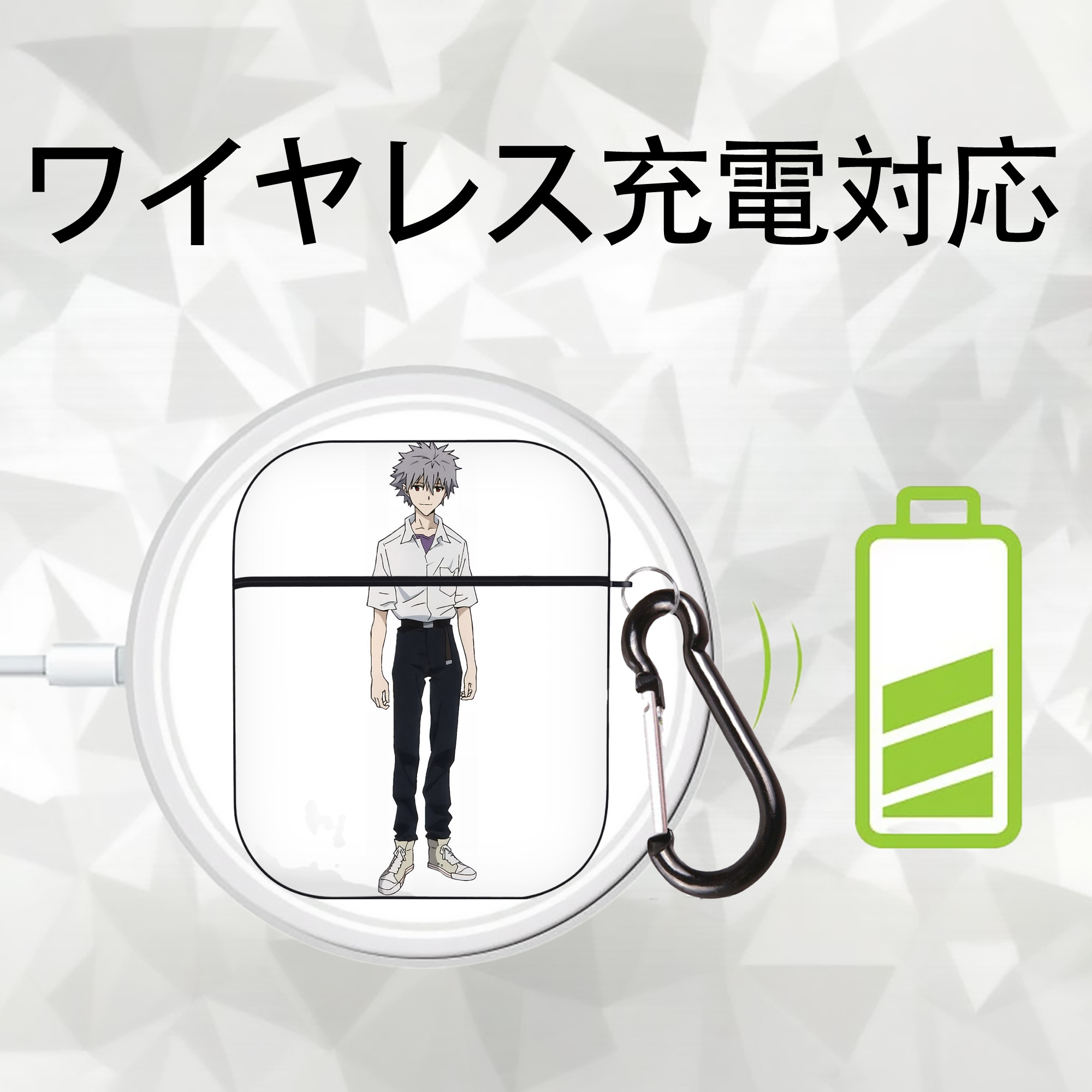 EVA 新世紀エヴァンゲリオン AirPods 第2世代保護ケース ハードシェル ブラック 耐衝撃・防指紋・カラビナ付き