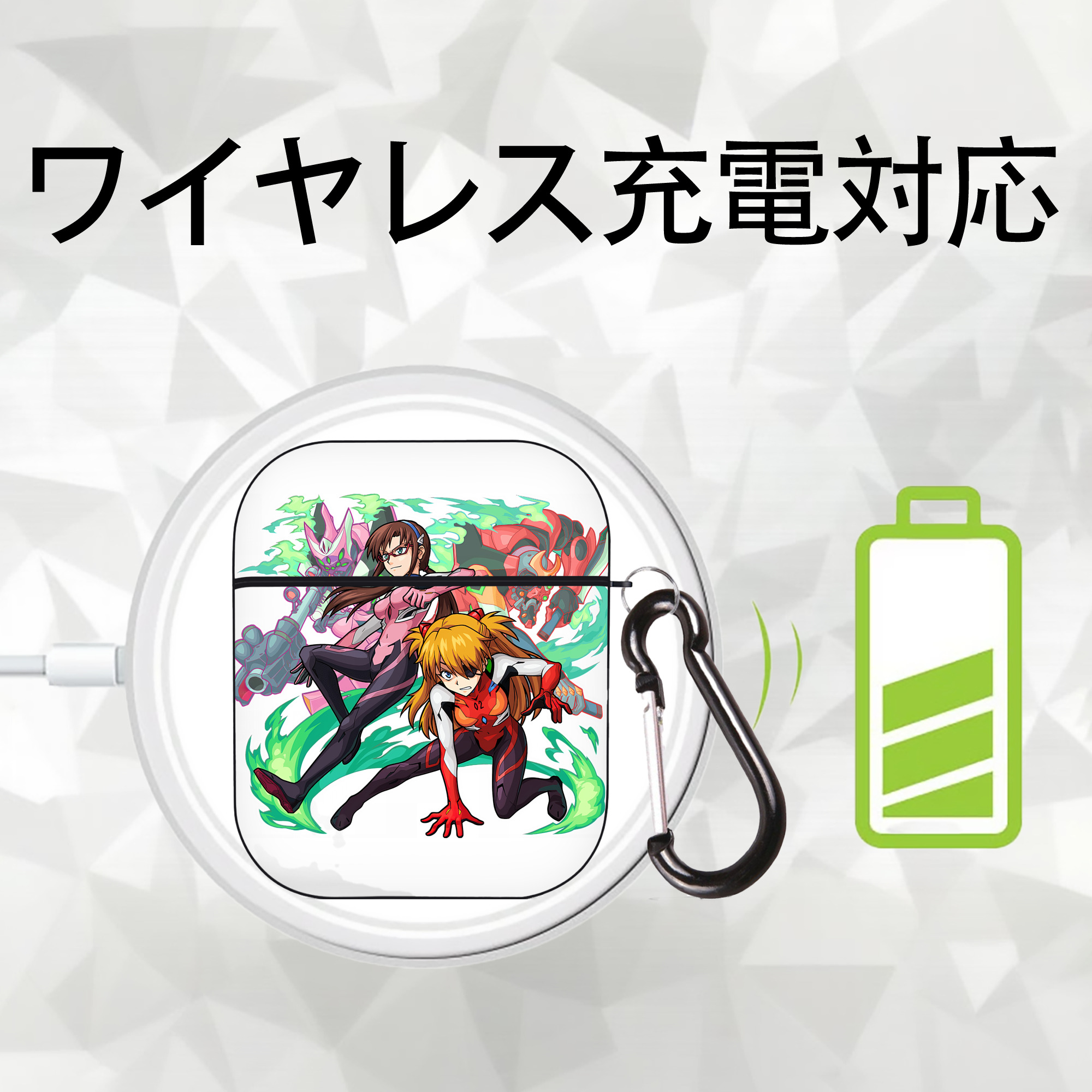 EVA 新世紀エヴァンゲリオン AirPods 第2世代保護ケース ハードシェル ブラック 耐衝撃・防指紋・カラビナ付き