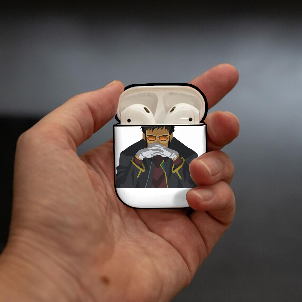 EVA 新世紀エヴァンゲリオン AirPods 第2世代保護ケース ハードシェル ブラック 耐衝撃・防指紋・カラビナ付き