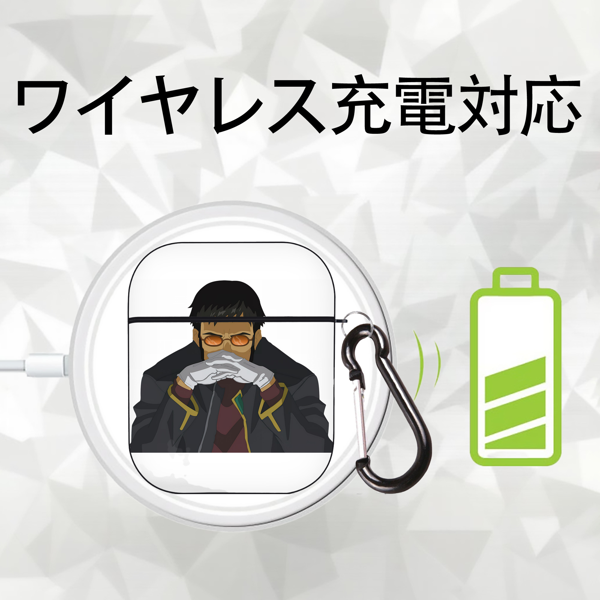 EVA 新世紀エヴァンゲリオン AirPods 第2世代保護ケース ハードシェル ブラック 耐衝撃・防指紋・カラビナ付き