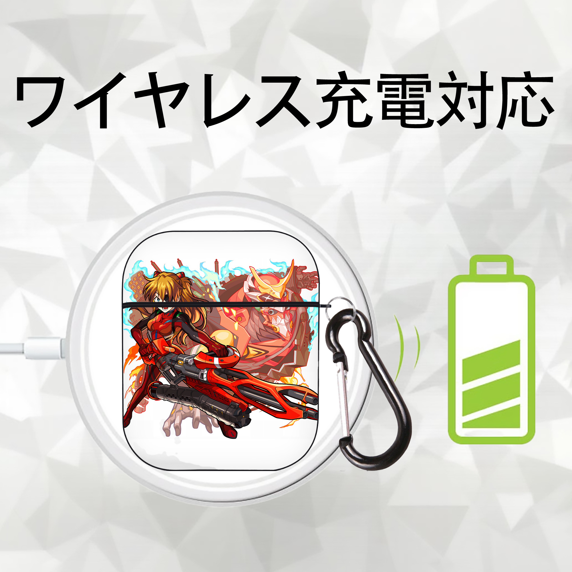 EVA 新世紀エヴァンゲリオン AirPods 第2世代保護ケース ハードシェル ブラック 耐衝撃・防指紋・カラビナ付き