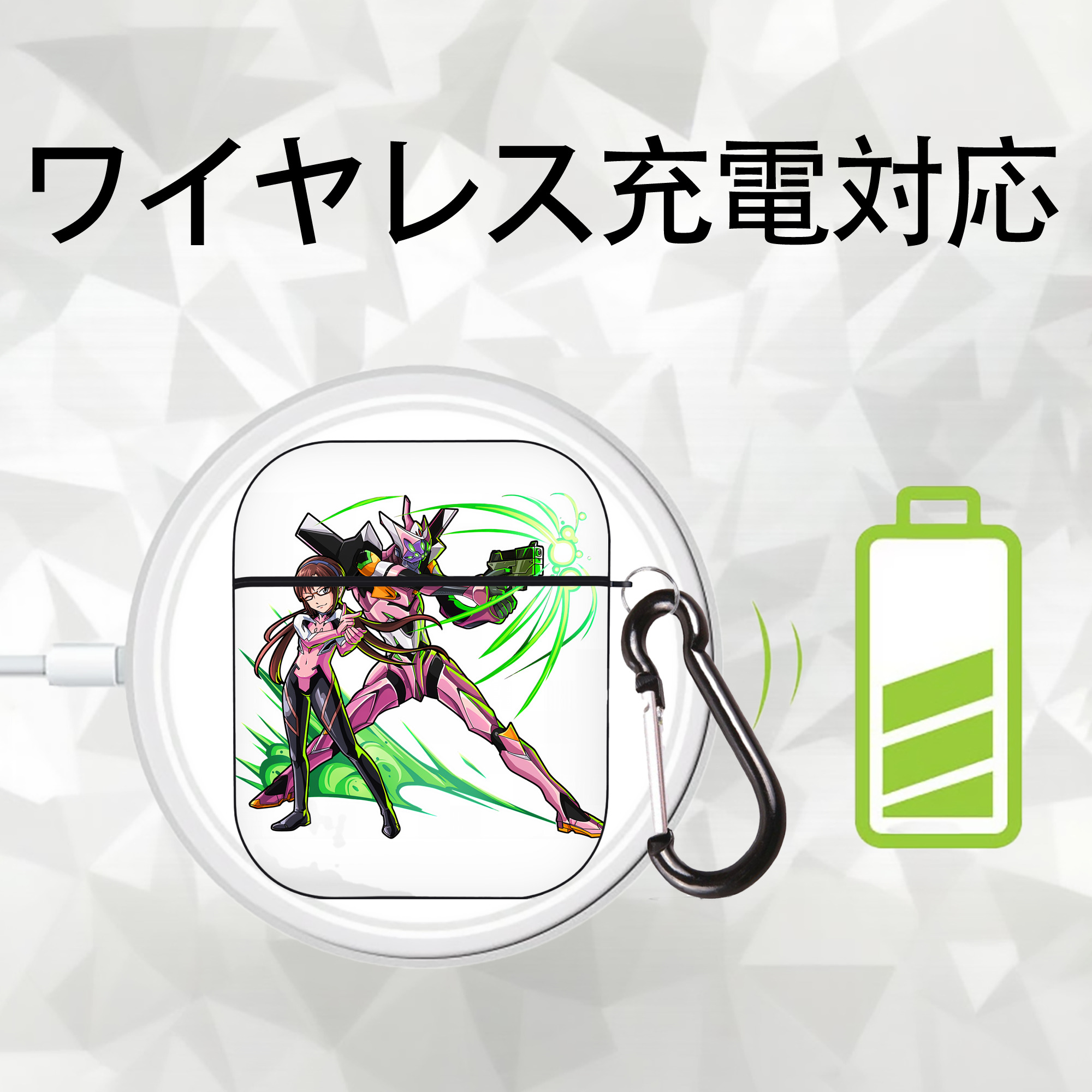 EVA 新世紀エヴァンゲリオン AirPods 第2世代保護ケース ハードシェル ブラック 耐衝撃・防指紋・カラビナ付き