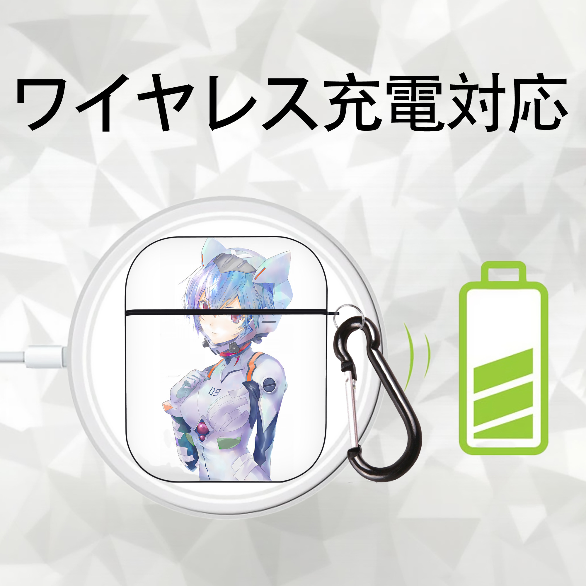EVA 新世紀エヴァンゲリオン AirPods 第2世代保護ケース ハードシェル ブラック 耐衝撃・防指紋・カラビナ付き