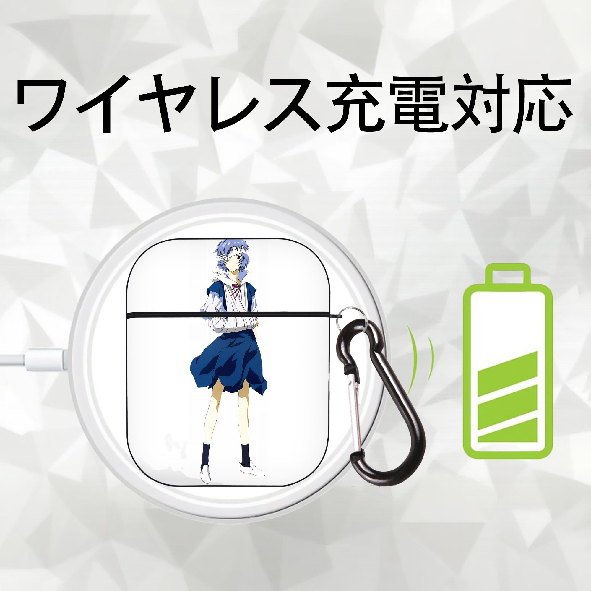 EVA 新世紀エヴァンゲリオン AirPods 第2世代保護ケース ハードシェル ブラック 耐衝撃・防指紋・カラビナ付き