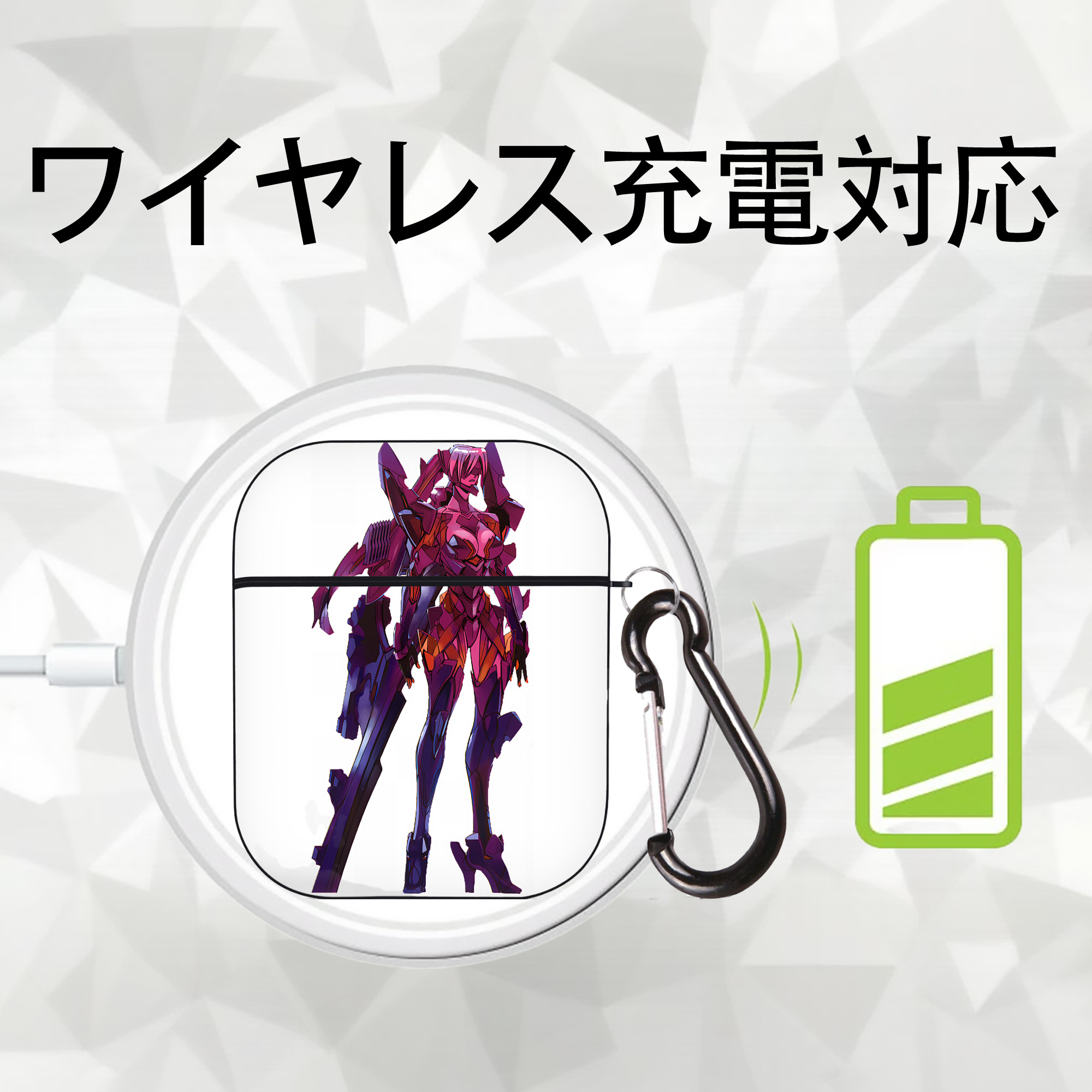 EVA 新世紀エヴァンゲリオン AirPods 第2世代保護ケース ハードシェル ブラック 耐衝撃・防指紋・カラビナ付き