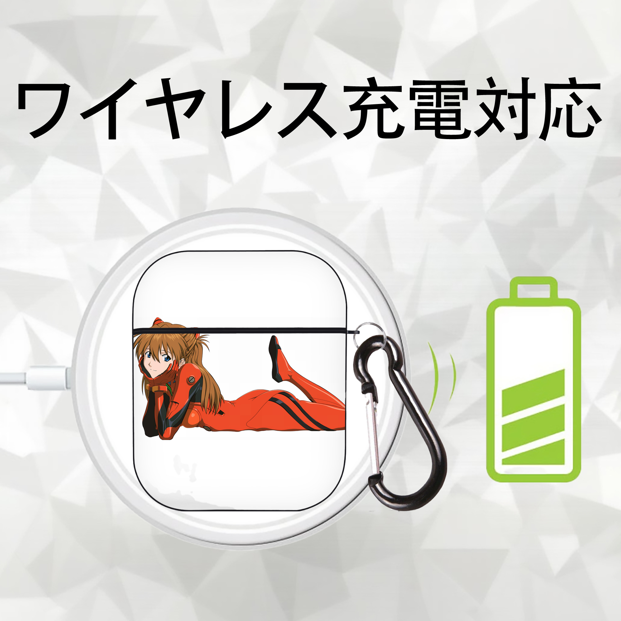 EVA 新世紀エヴァンゲリオン AirPods 第2世代保護ケース ハードシェル ブラック 耐衝撃・防指紋・カラビナ付き
