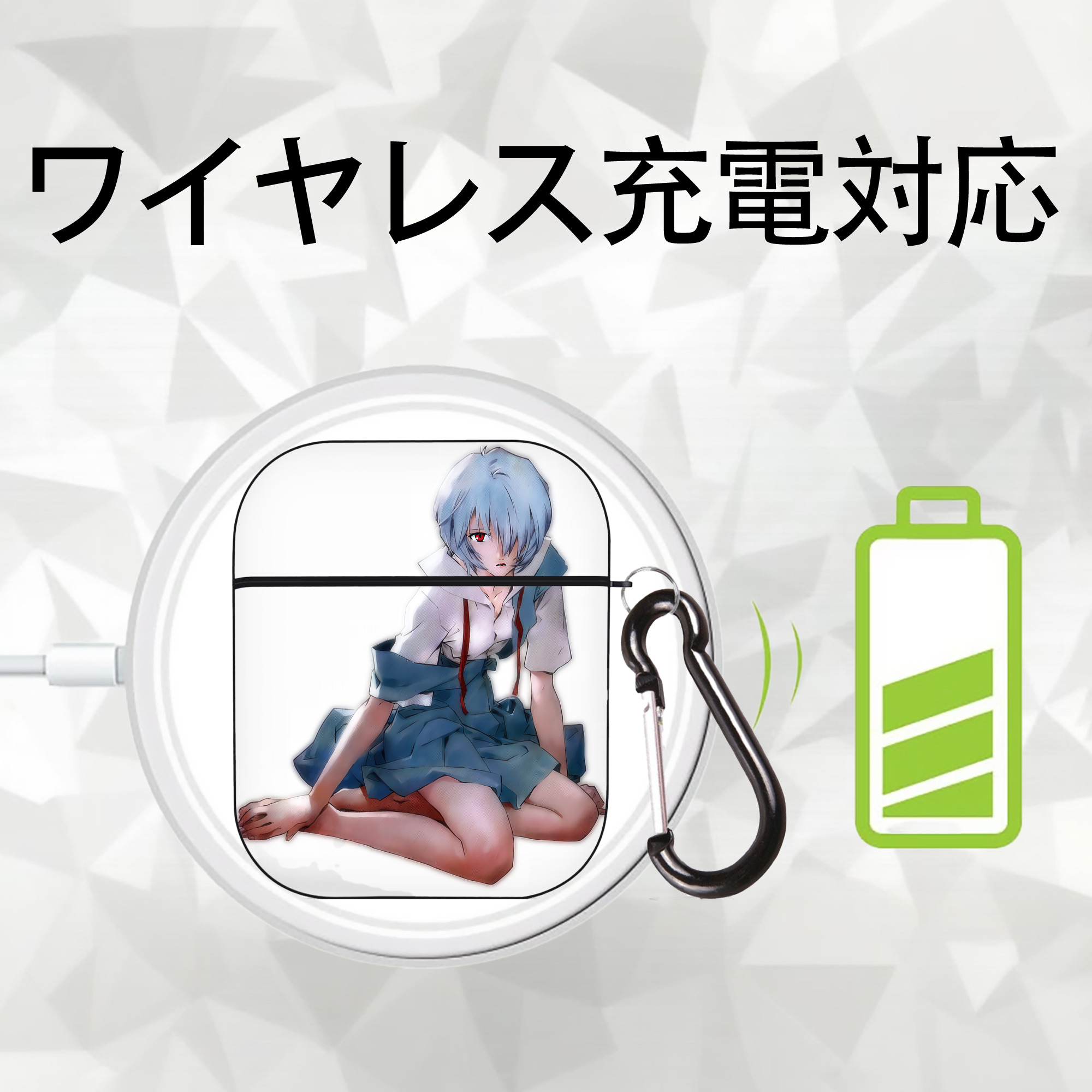 EVA 新世紀エヴァンゲリオン AirPods 第2世代保護ケース ハードシェル ブラック 耐衝撃・防指紋・カラビナ付き