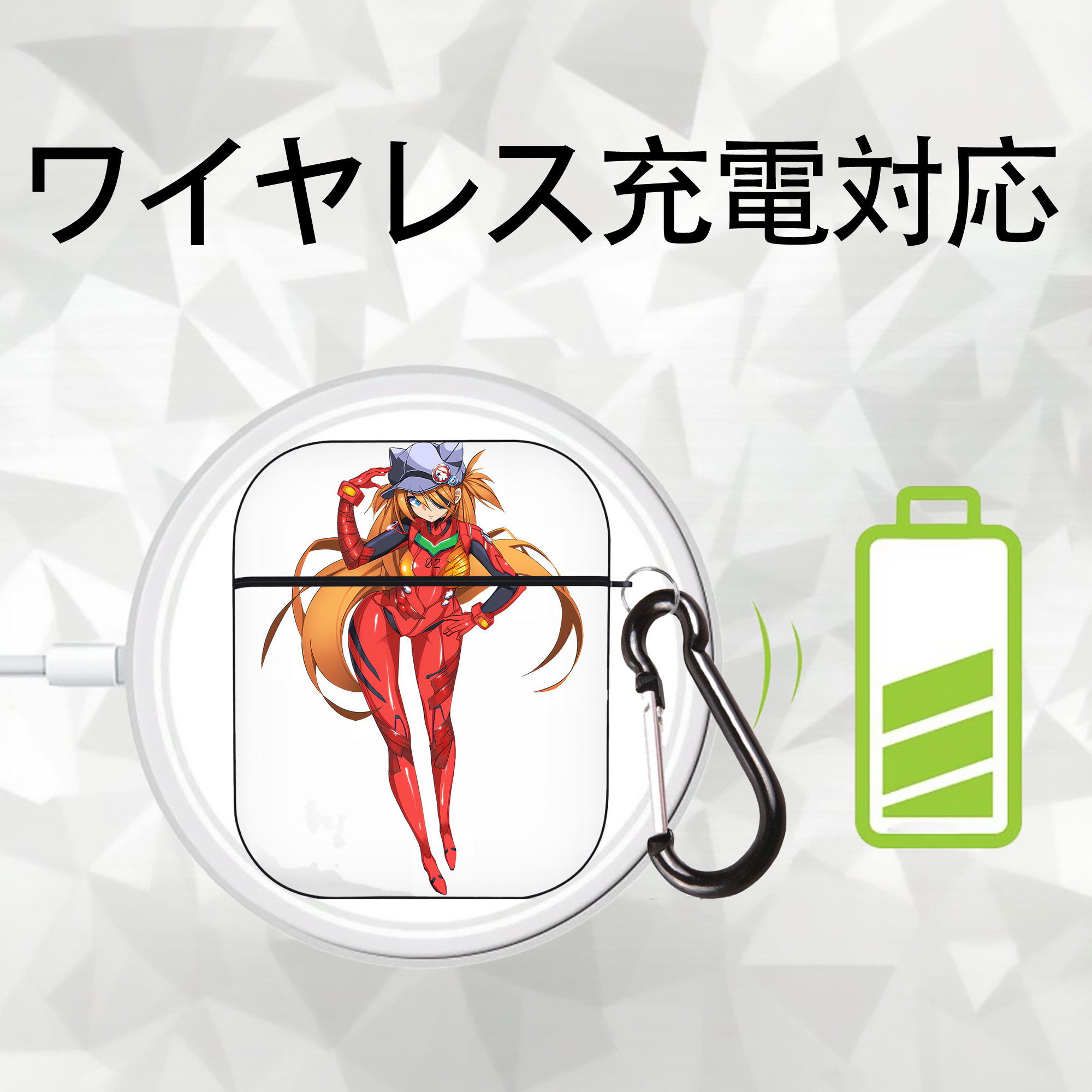 EVA 新世紀エヴァンゲリオン AirPods 第2世代保護ケース ハードシェル ブラック 耐衝撃・防指紋・カラビナ付き