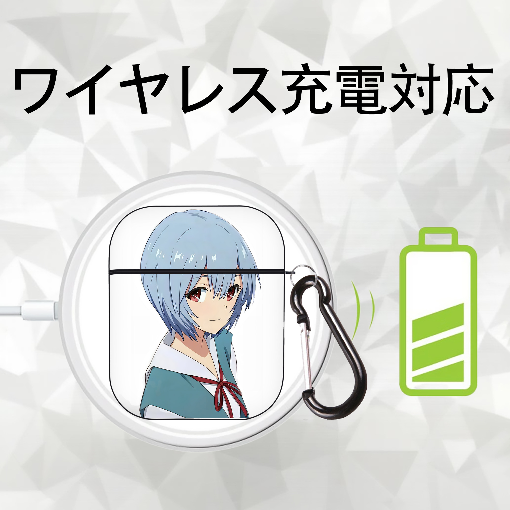 EVA 新世紀エヴァンゲリオン AirPods 第2世代保護ケース ハードシェル ブラック 耐衝撃・防指紋・カラビナ付き