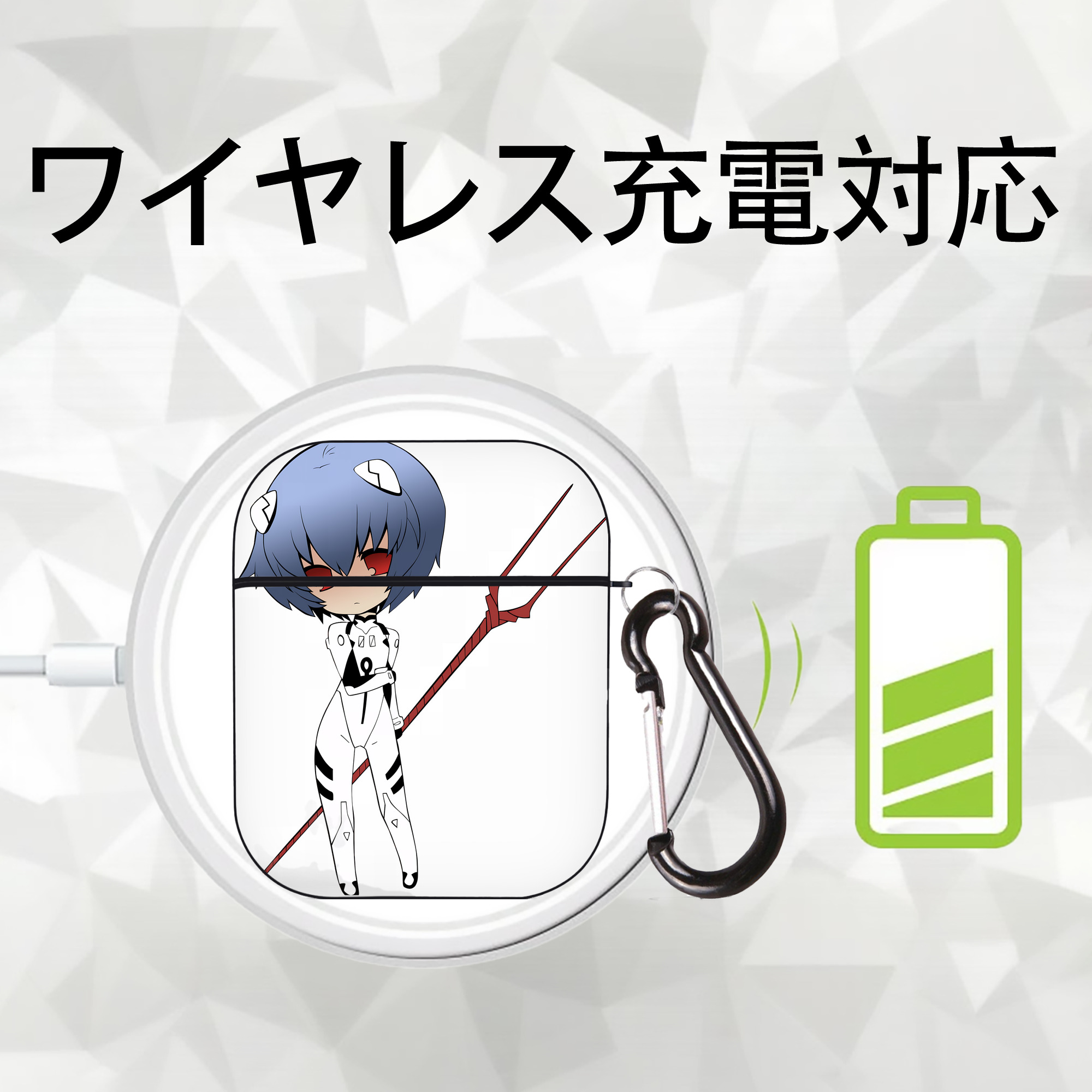 EVA 新世紀エヴァンゲリオン AirPods 第2世代保護ケース ハードシェル ブラック 耐衝撃・防指紋・カラビナ付き