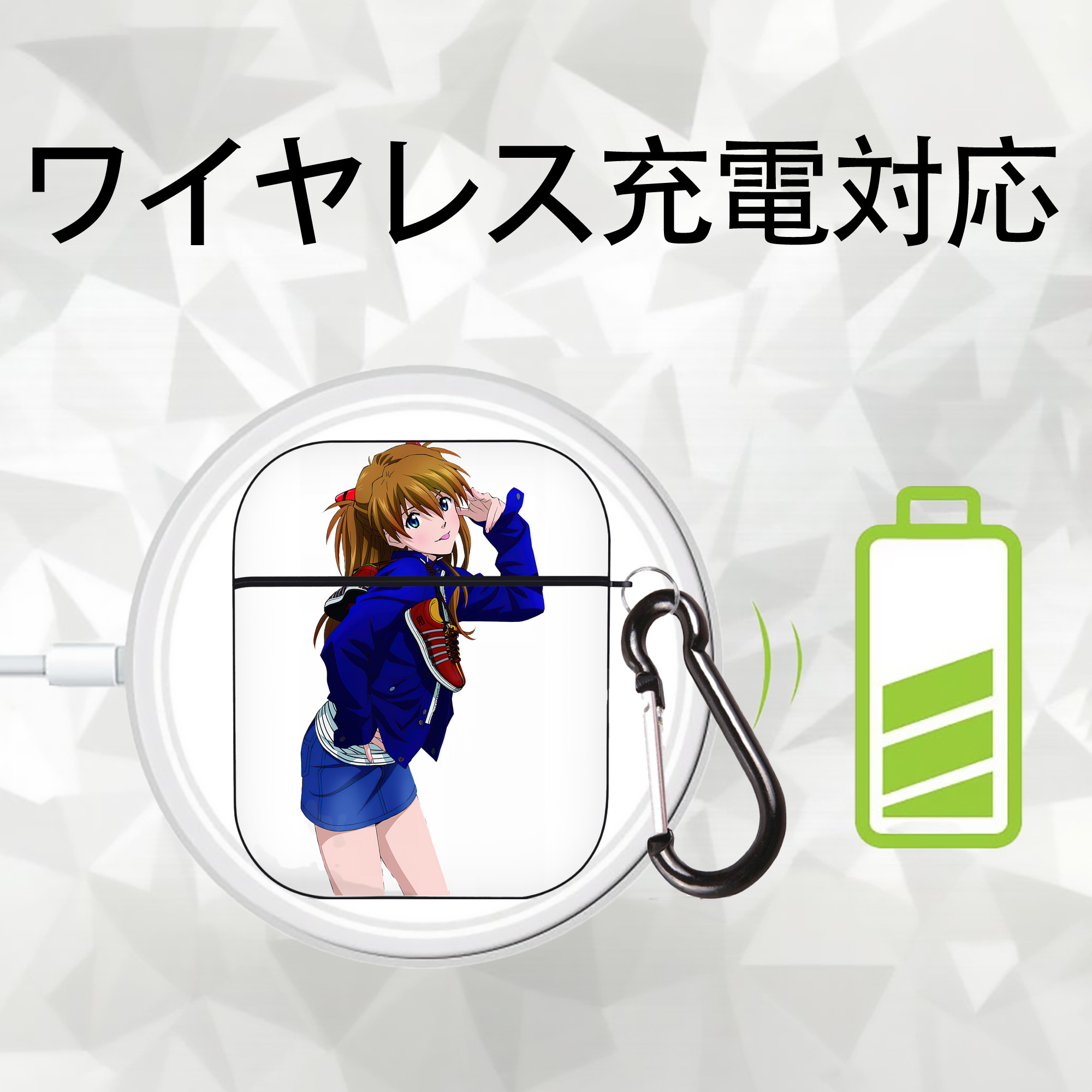 EVA 新世紀エヴァンゲリオン AirPods 第2世代保護ケース ハードシェル ブラック 耐衝撃・防指紋・カラビナ付き