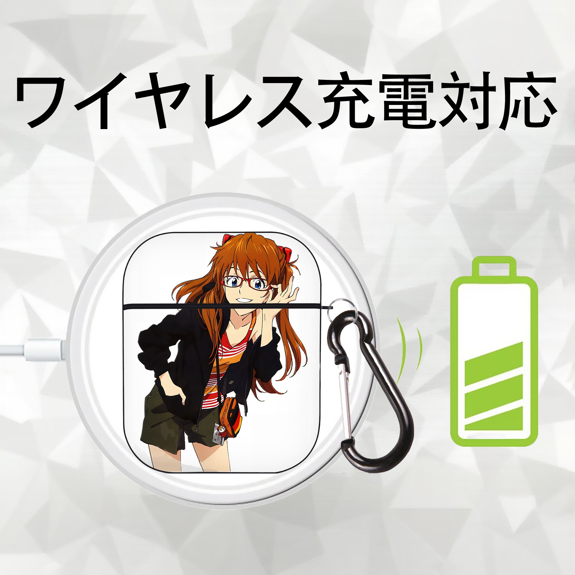 EVA 新世紀エヴァンゲリオン AirPods 第2世代保護ケース ハードシェル ブラック 耐衝撃・防指紋・カラビナ付き