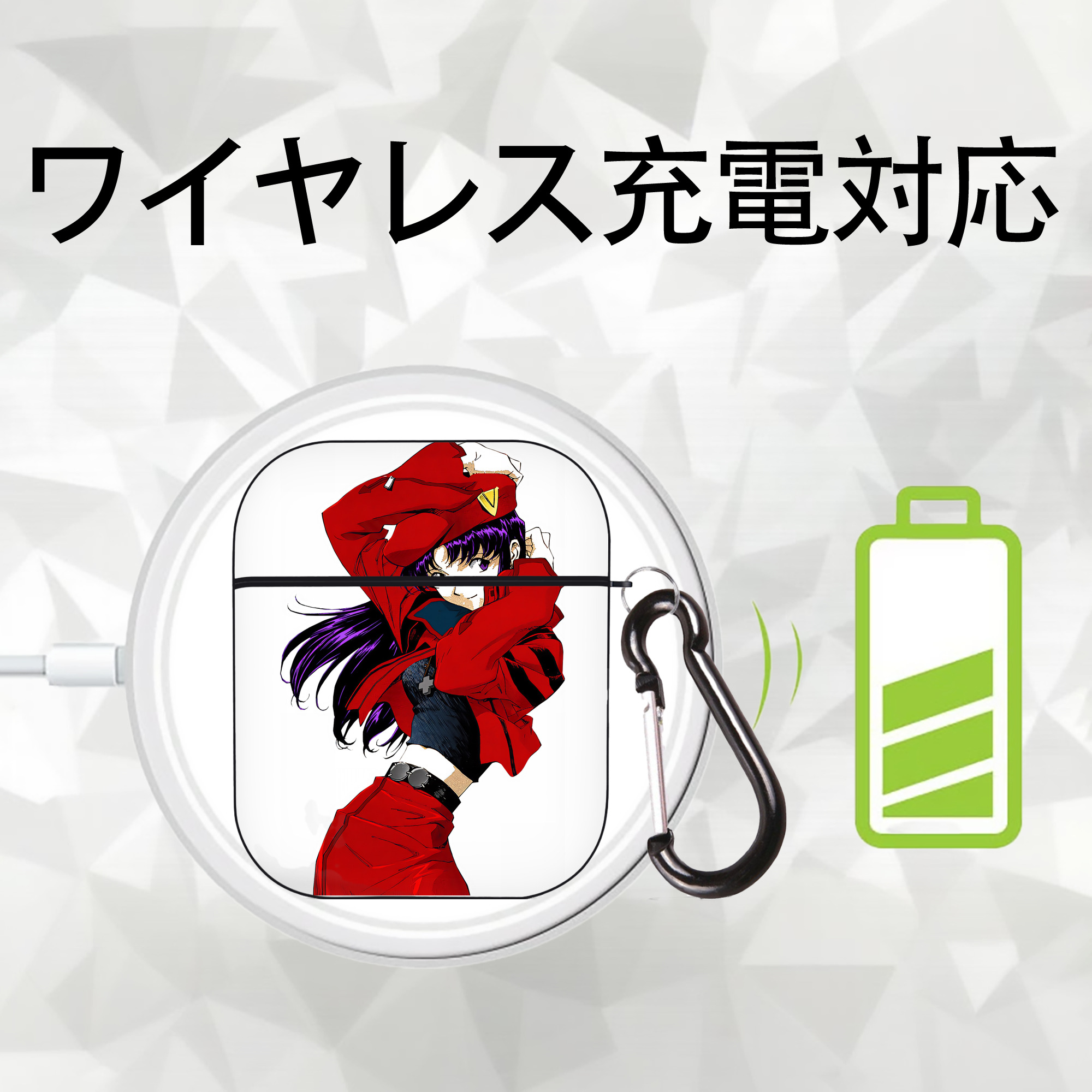 EVA 新世紀エヴァンゲリオン AirPods 第2世代保護ケース ハードシェル ブラック 耐衝撃・防指紋・カラビナ付き