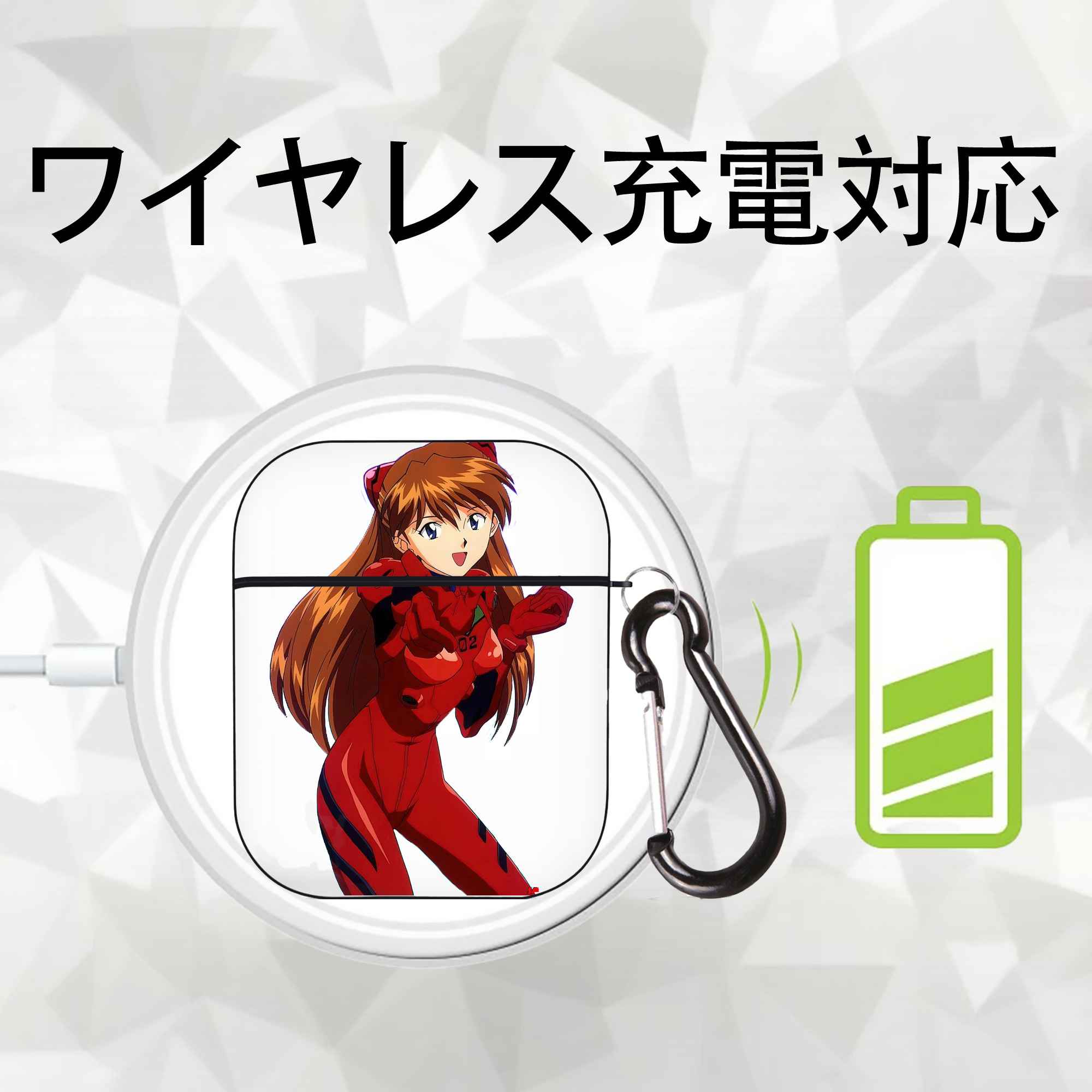 EVA 新世紀エヴァンゲリオン AirPods 第2世代保護ケース ハードシェル ブラック 耐衝撃・防指紋・カラビナ付き