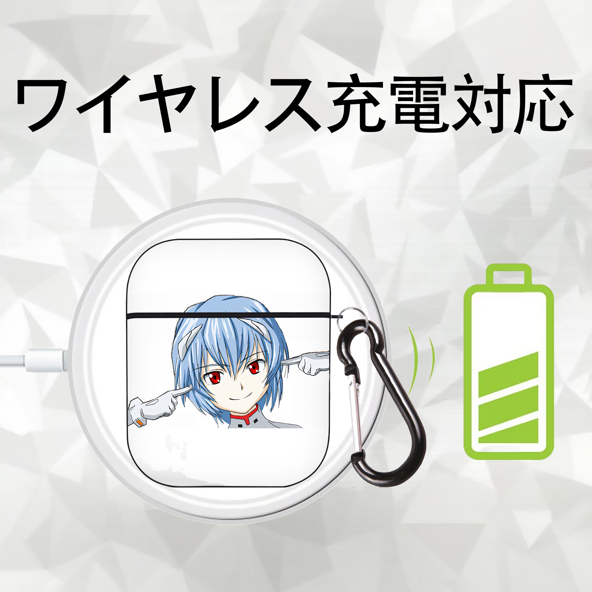 EVA 新世紀エヴァンゲリオン AirPods 第2世代保護ケース ハードシェル ブラック 耐衝撃・防指紋・カラビナ付き