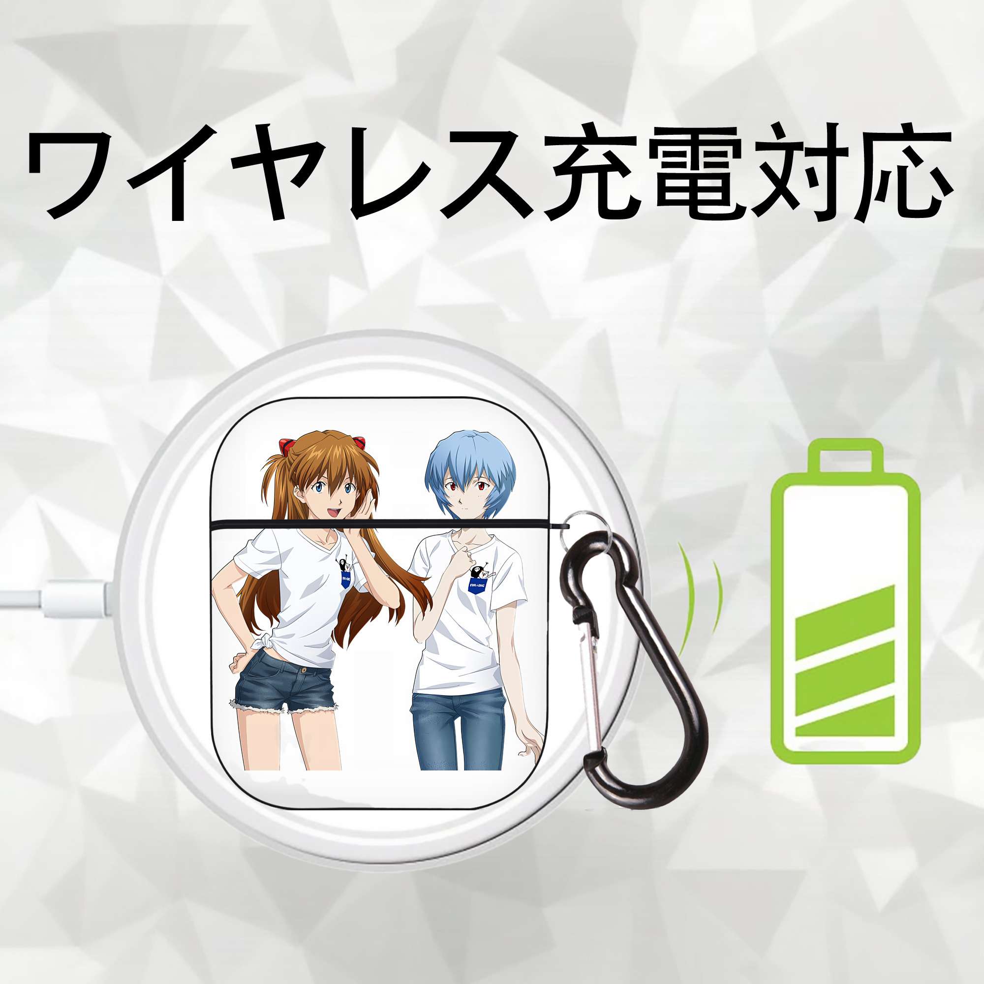 EVA 新世紀エヴァンゲリオン AirPods 第2世代保護ケース ハードシェル ブラック 耐衝撃・防指紋・カラビナ付き