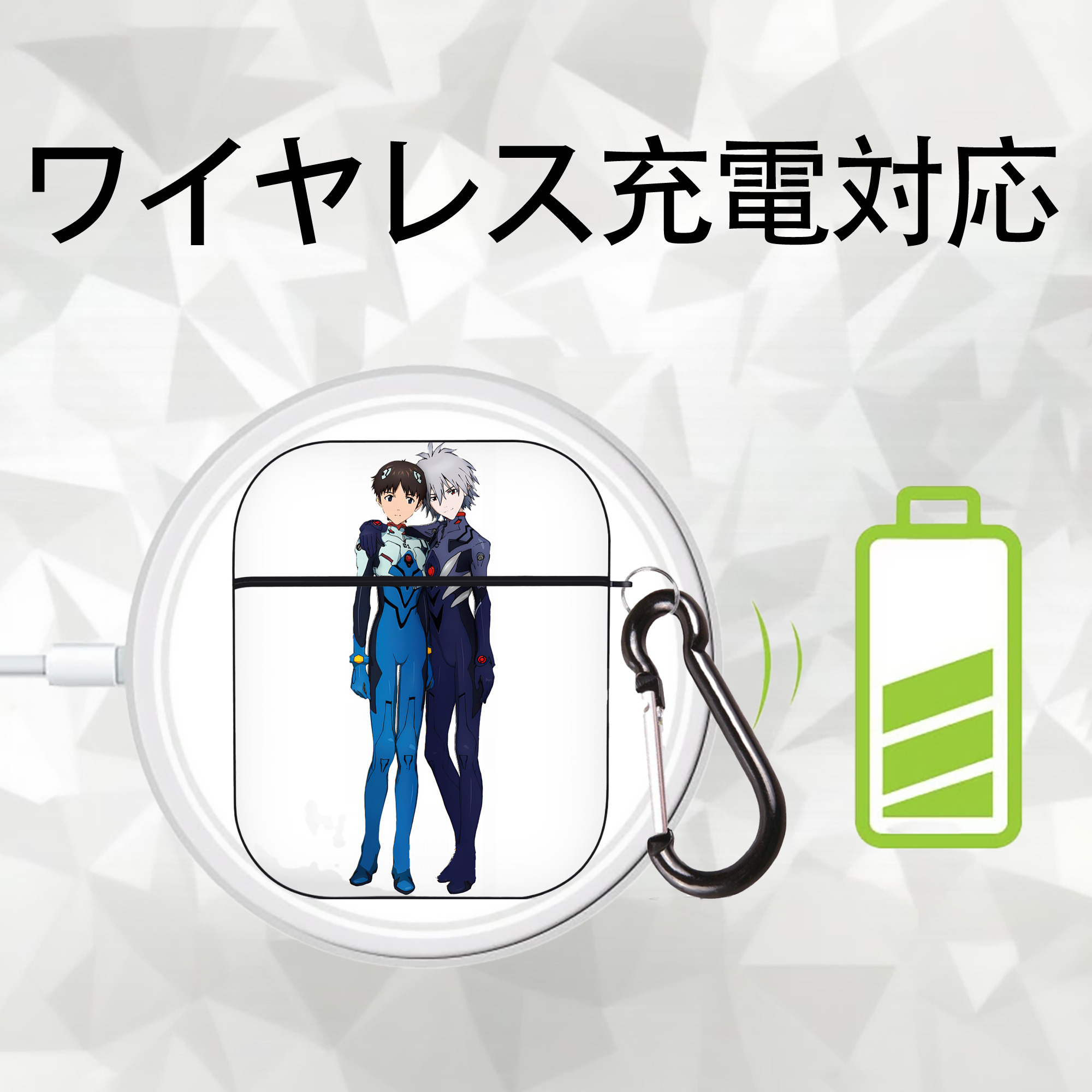 EVA 新世紀エヴァンゲリオン AirPods 第2世代保護ケース ハードシェル ブラック 耐衝撃・防指紋・カラビナ付き