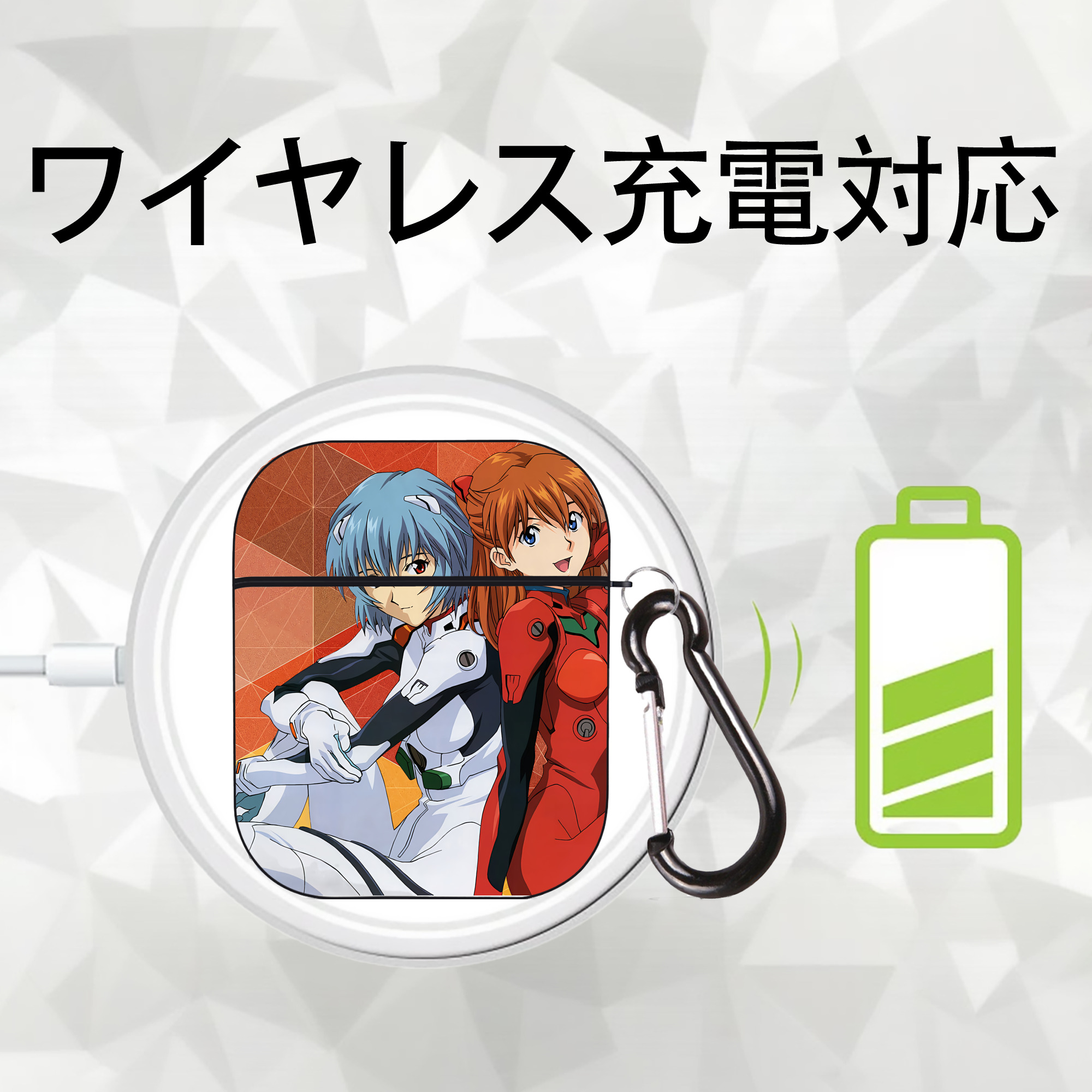 EVA 新世紀エヴァンゲリオン AirPods 第2世代保護ケース ハードシェル ブラック 耐衝撃・防指紋・カラビナ付き