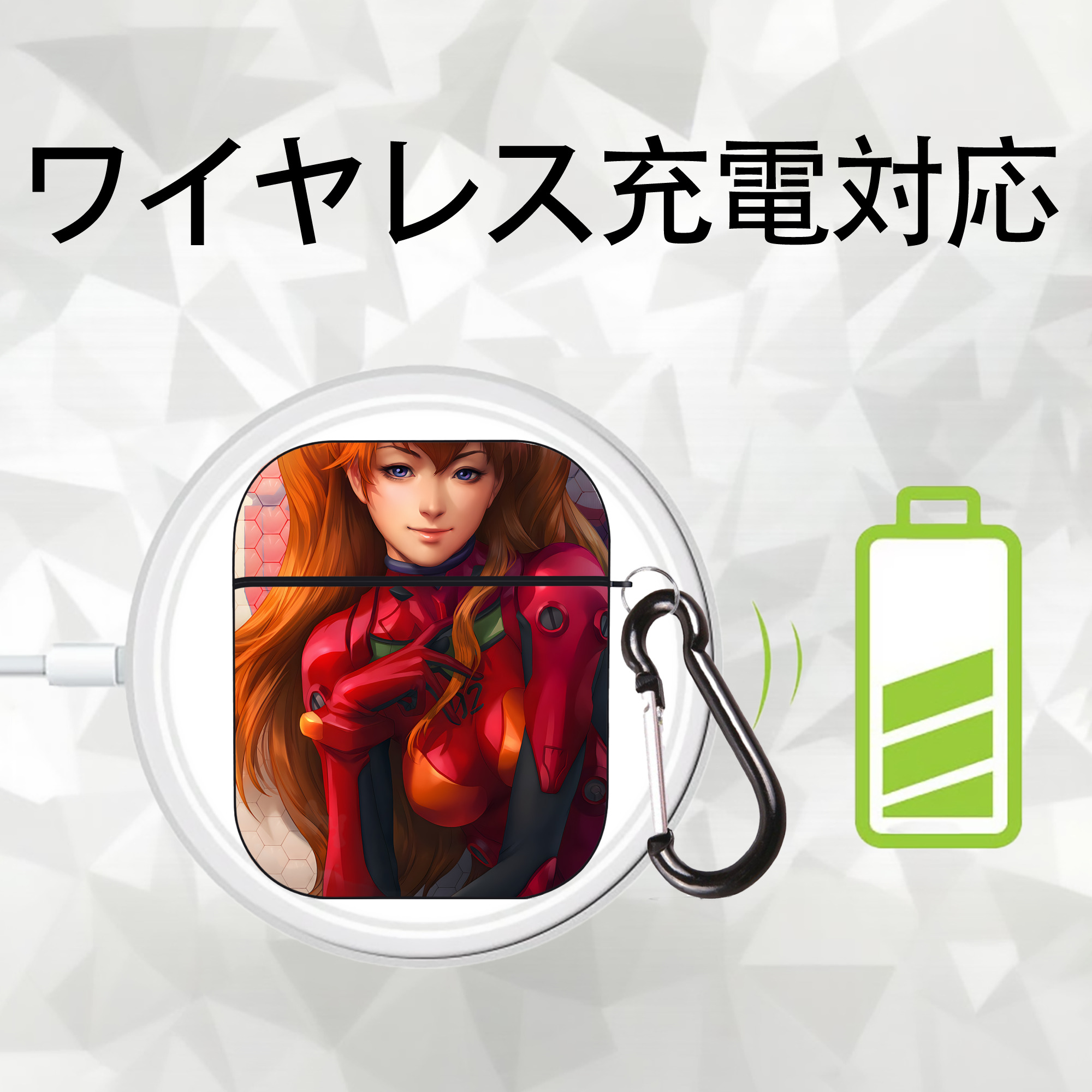 EVA 新世紀エヴァンゲリオン AirPods 第2世代保護ケース ハードシェル ブラック 耐衝撃・防指紋・カラビナ付き