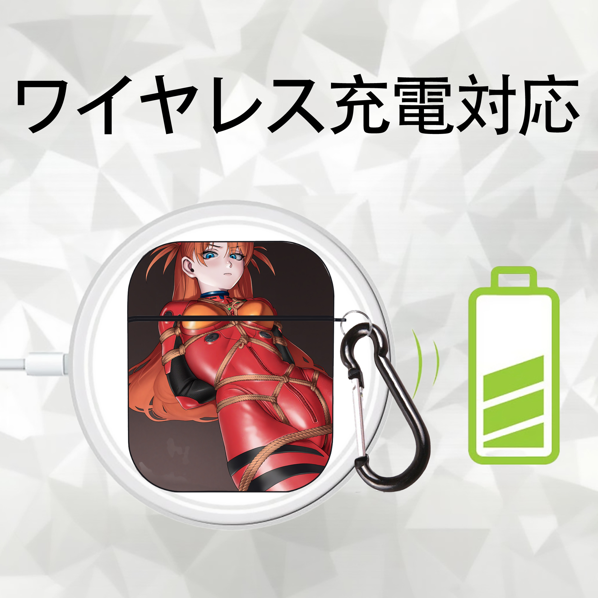 EVA 新世紀エヴァンゲリオン AirPods 第2世代保護ケース ハードシェル ブラック 耐衝撃・防指紋・カラビナ付き
