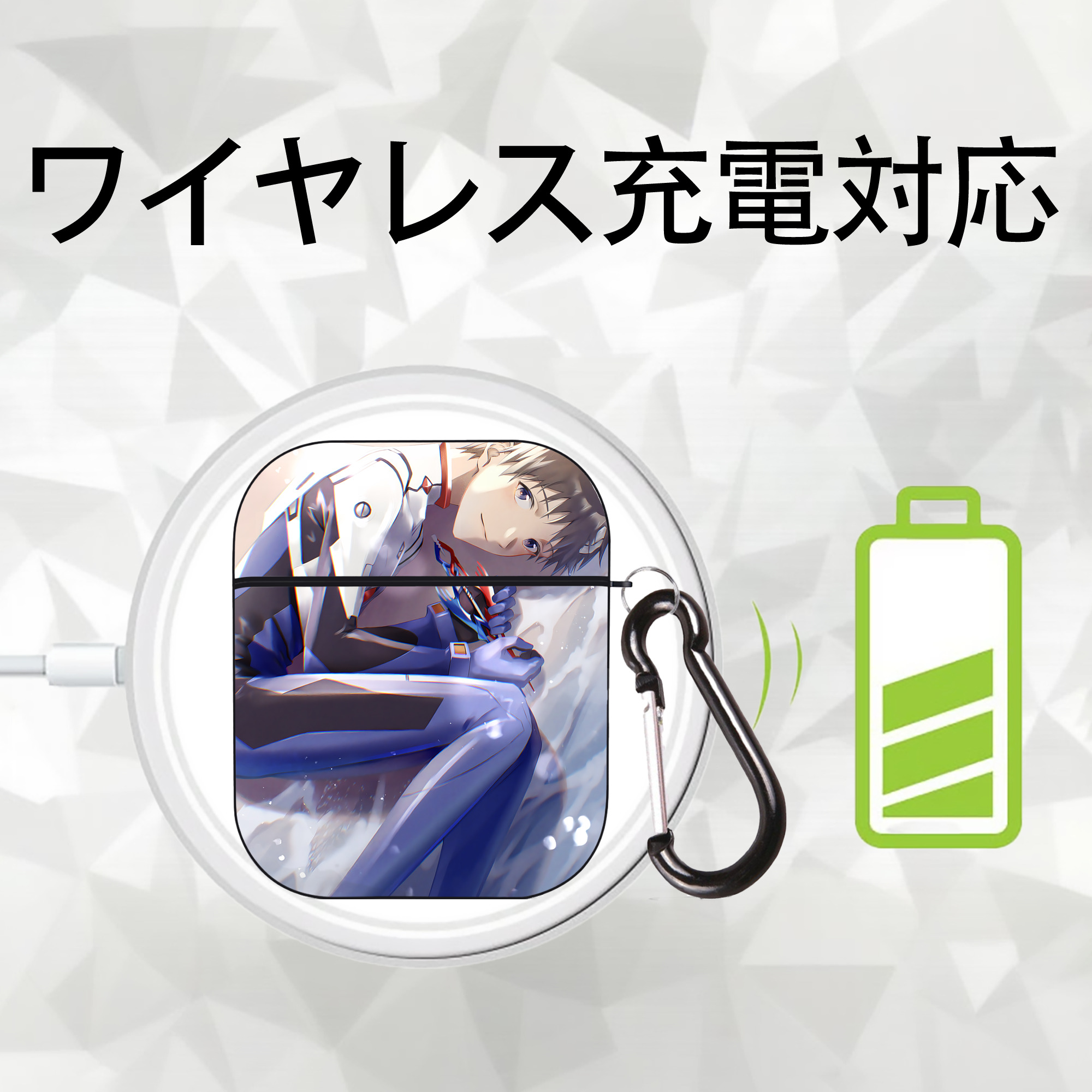 EVA 新世紀エヴァンゲリオン AirPods 第2世代保護ケース ハードシェル ブラック 耐衝撃・防指紋・カラビナ付き