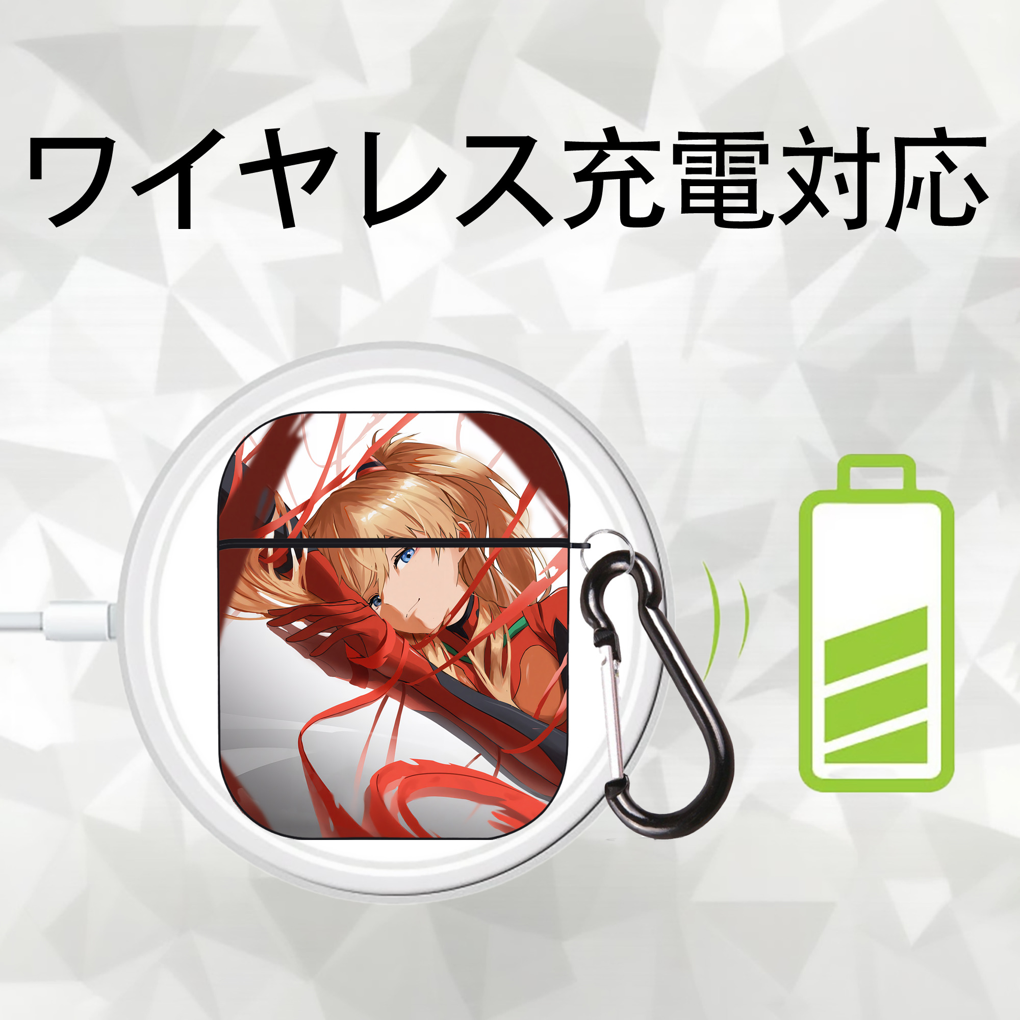 EVA 新世紀エヴァンゲリオン AirPods 第2世代保護ケース ハードシェル ブラック 耐衝撃・防指紋・カラビナ付き