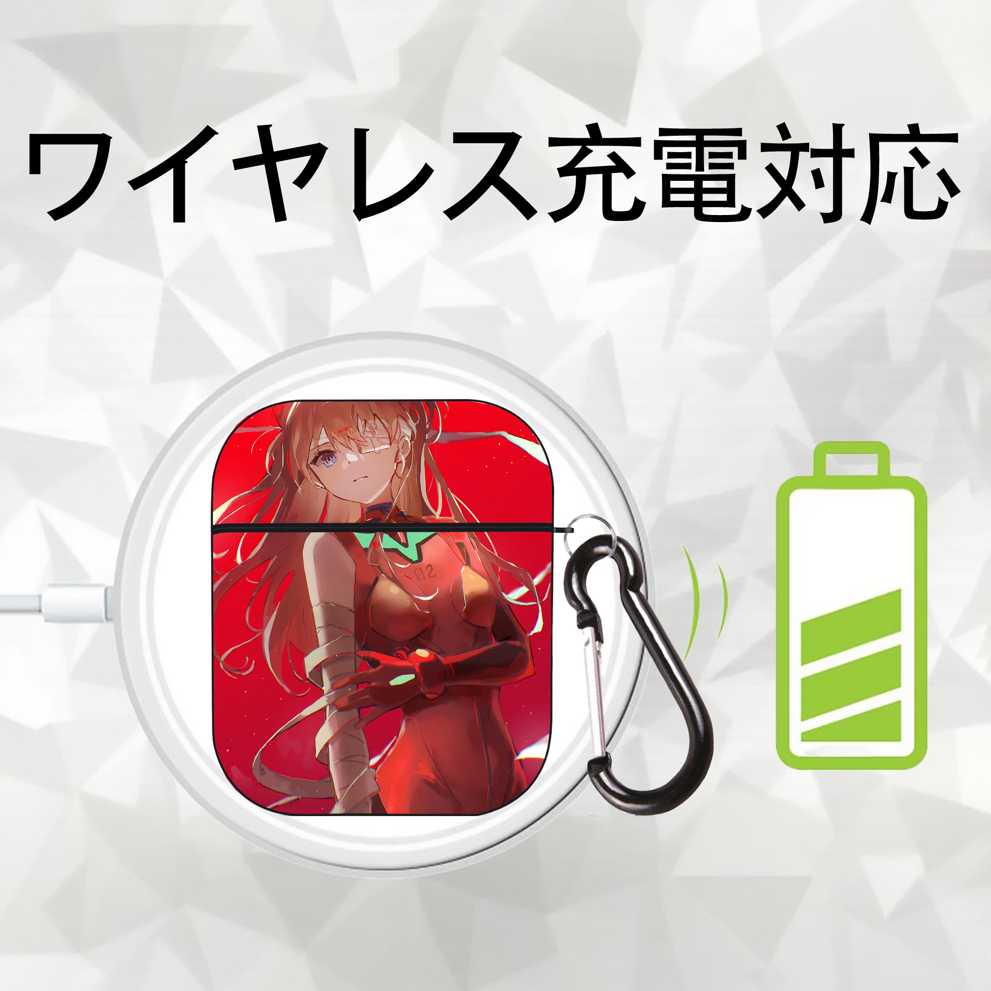 EVA 新世紀エヴァンゲリオン AirPods 第2世代保護ケース ハードシェル ブラック 耐衝撃・防指紋・カラビナ付き