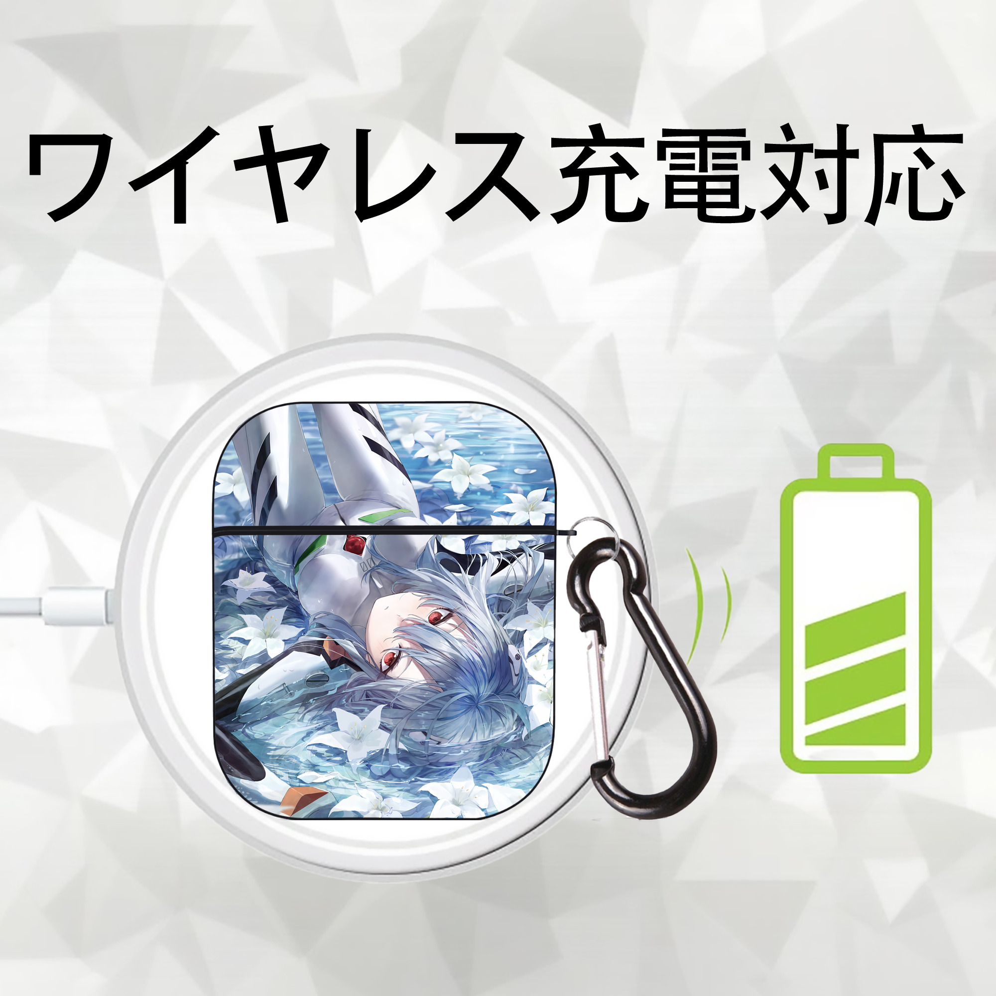 EVA 新世紀エヴァンゲリオン AirPods 第2世代保護ケース ハードシェル ブラック 耐衝撃・防指紋・カラビナ付き