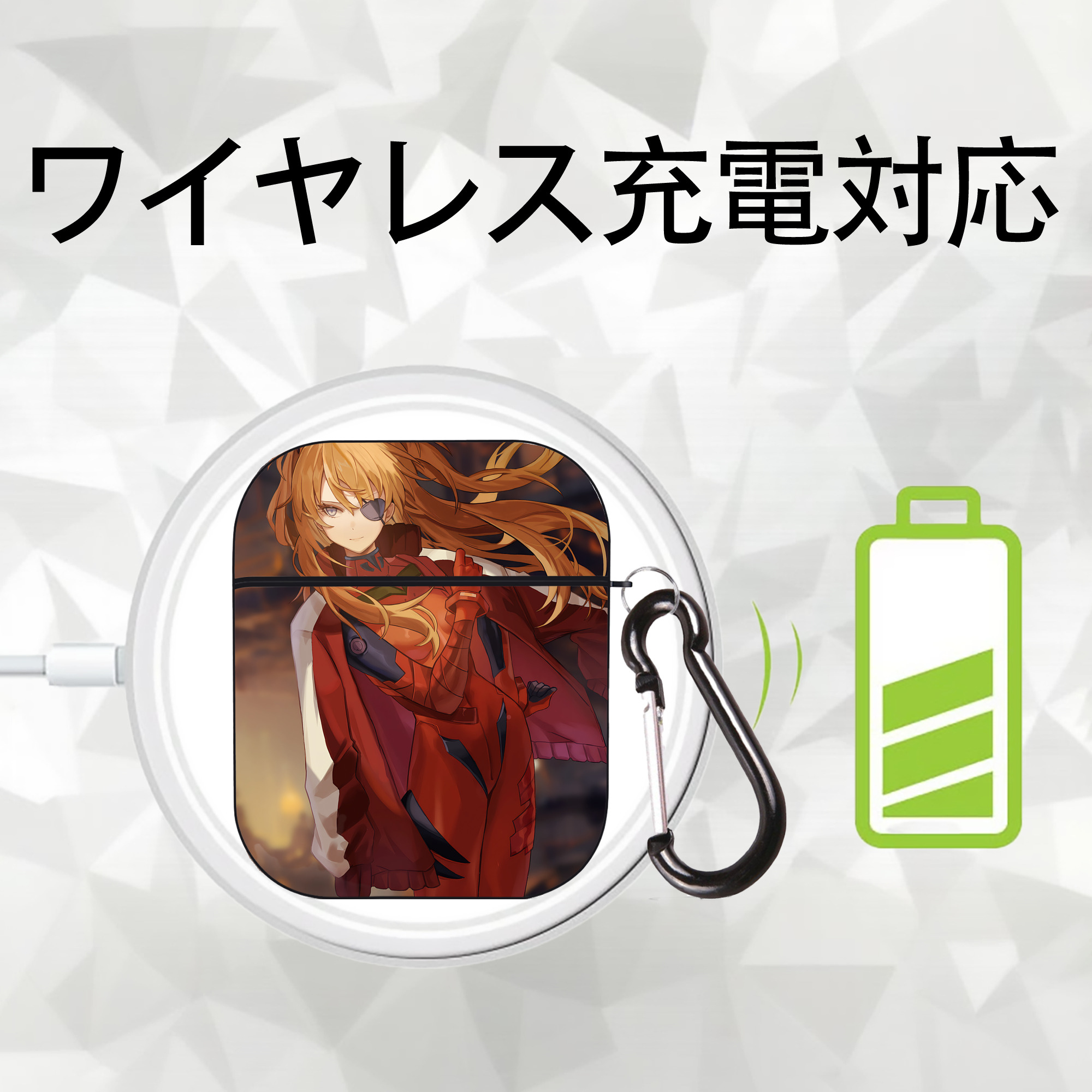 EVA 新世紀エヴァンゲリオン AirPods 第2世代保護ケース ハードシェル ブラック 耐衝撃・防指紋・カラビナ付き