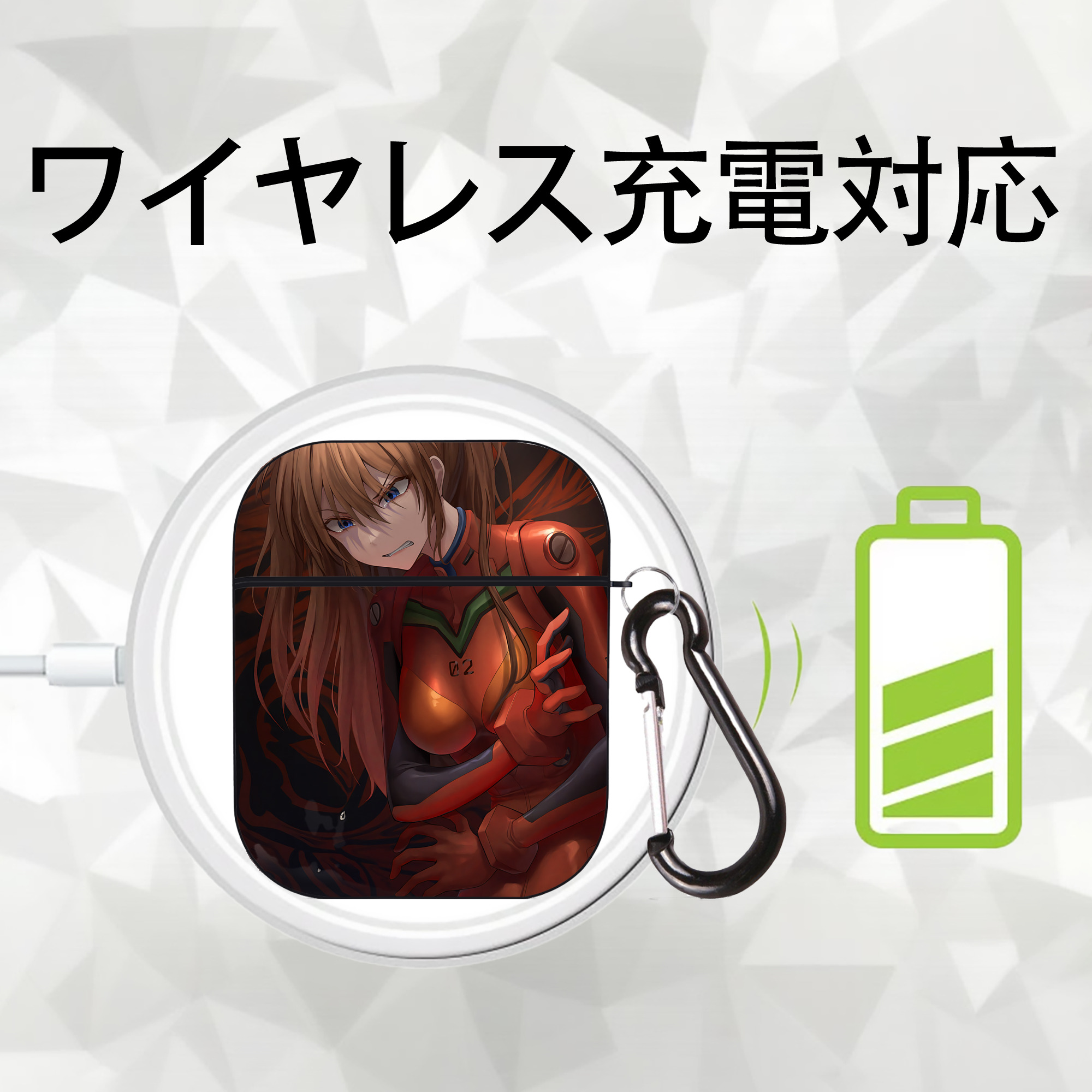 EVA 新世紀エヴァンゲリオン AirPods 第2世代保護ケース ハードシェル ブラック 耐衝撃・防指紋・カラビナ付き