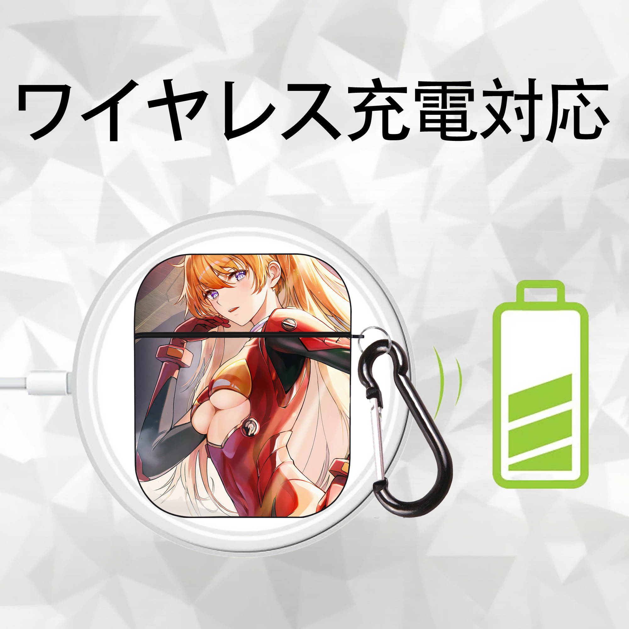EVA 新世紀エヴァンゲリオン AirPods 第2世代保護ケース ハードシェル ブラック 耐衝撃・防指紋・カラビナ付き