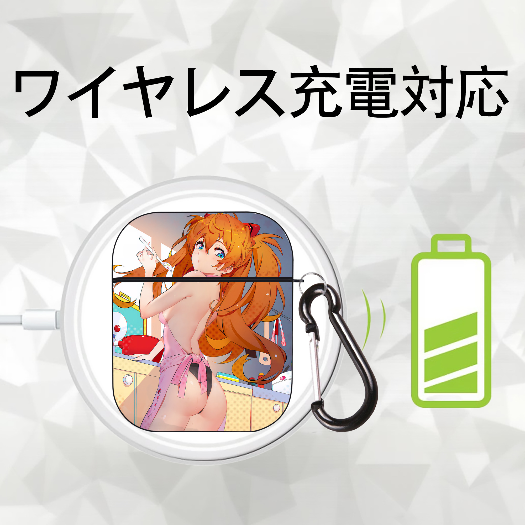 EVA 新世紀エヴァンゲリオン AirPods 第2世代保護ケース ハードシェル ブラック 耐衝撃・防指紋・カラビナ付き