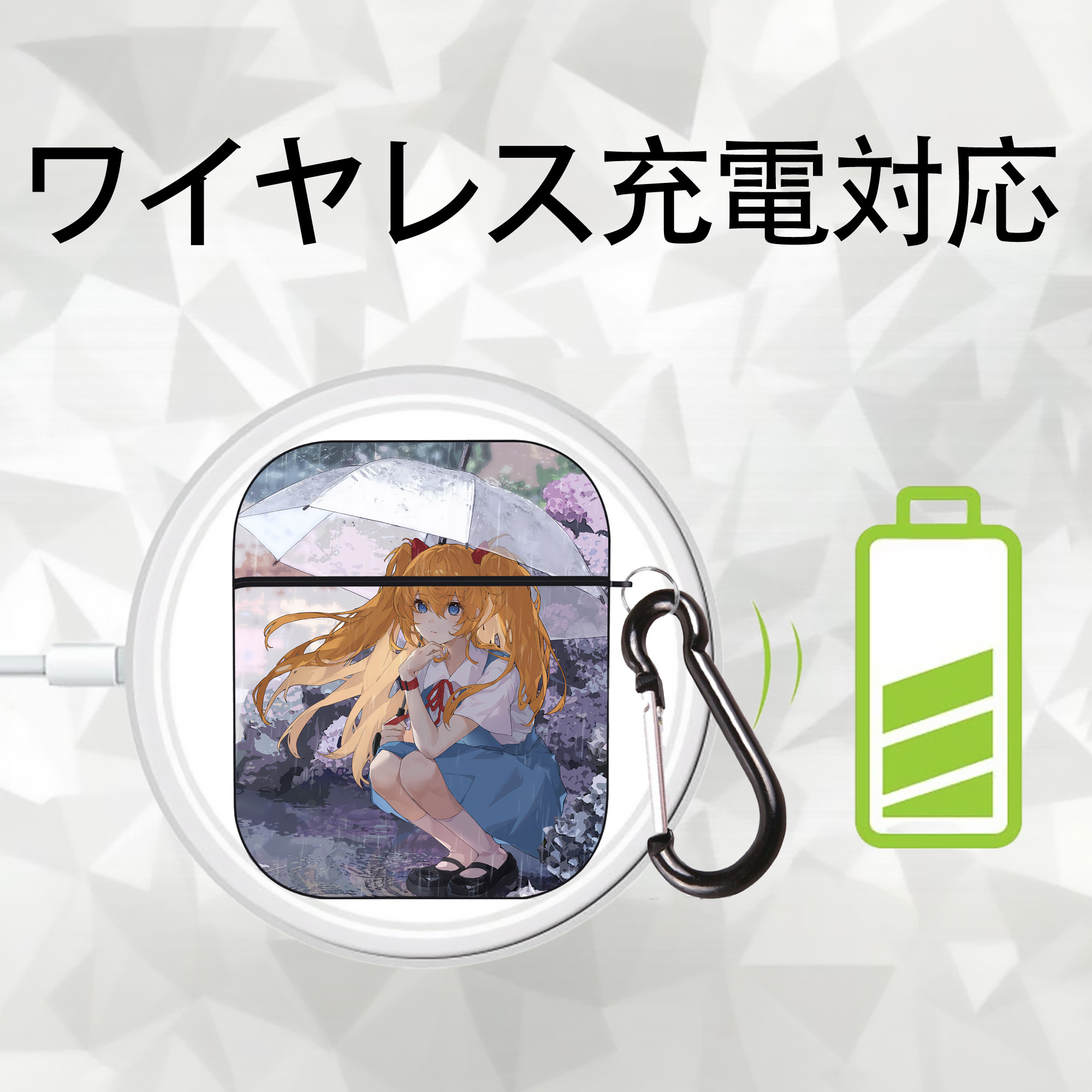 EVA 新世紀エヴァンゲリオン AirPods 第2世代保護ケース ハードシェル ブラック 耐衝撃・防指紋・カラビナ付き