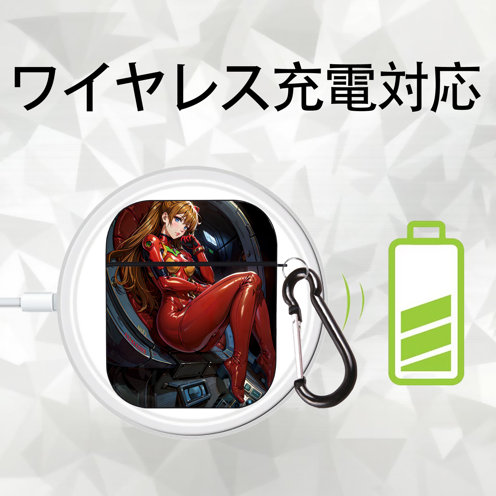 EVA 新世紀エヴァンゲリオン AirPods 第2世代保護ケース ハードシェル ブラック 耐衝撃・防指紋・カラビナ付き